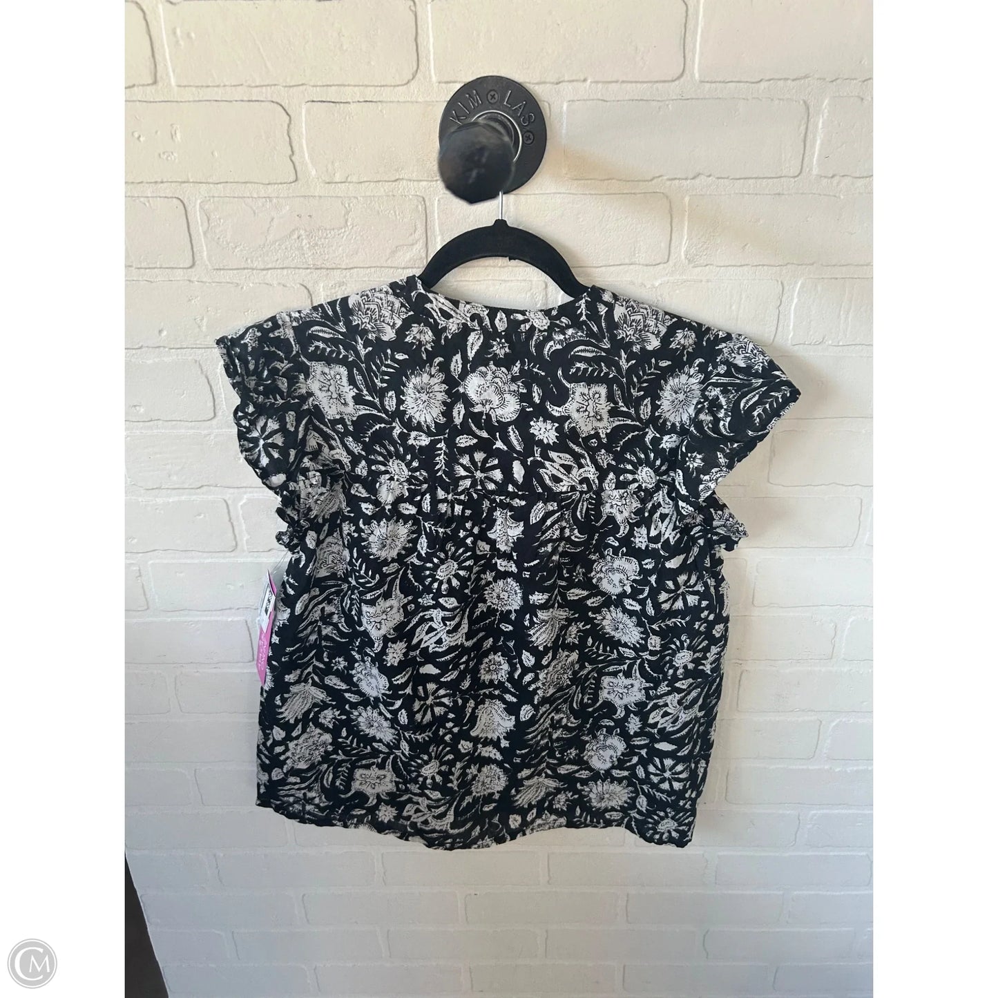 Top Short Sleeve By Dylan In Black & White, Size: S