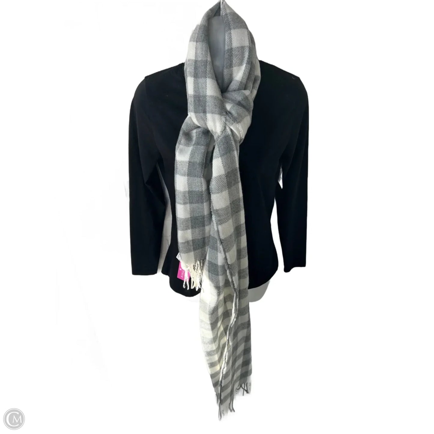 Scarf Winter By Eddie Bauer In Grey & White