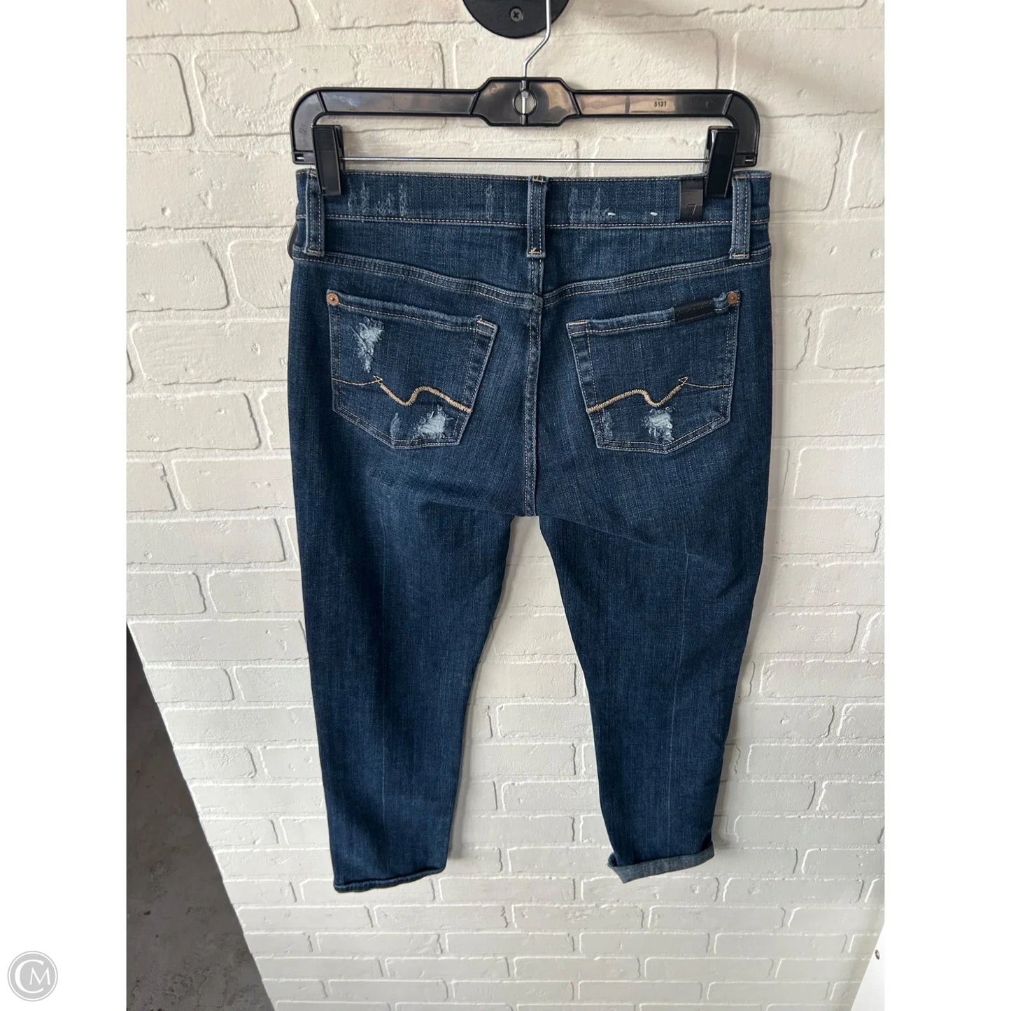 Jeans Straight By 7 For All Mankind In Blue Denim, Size: 2