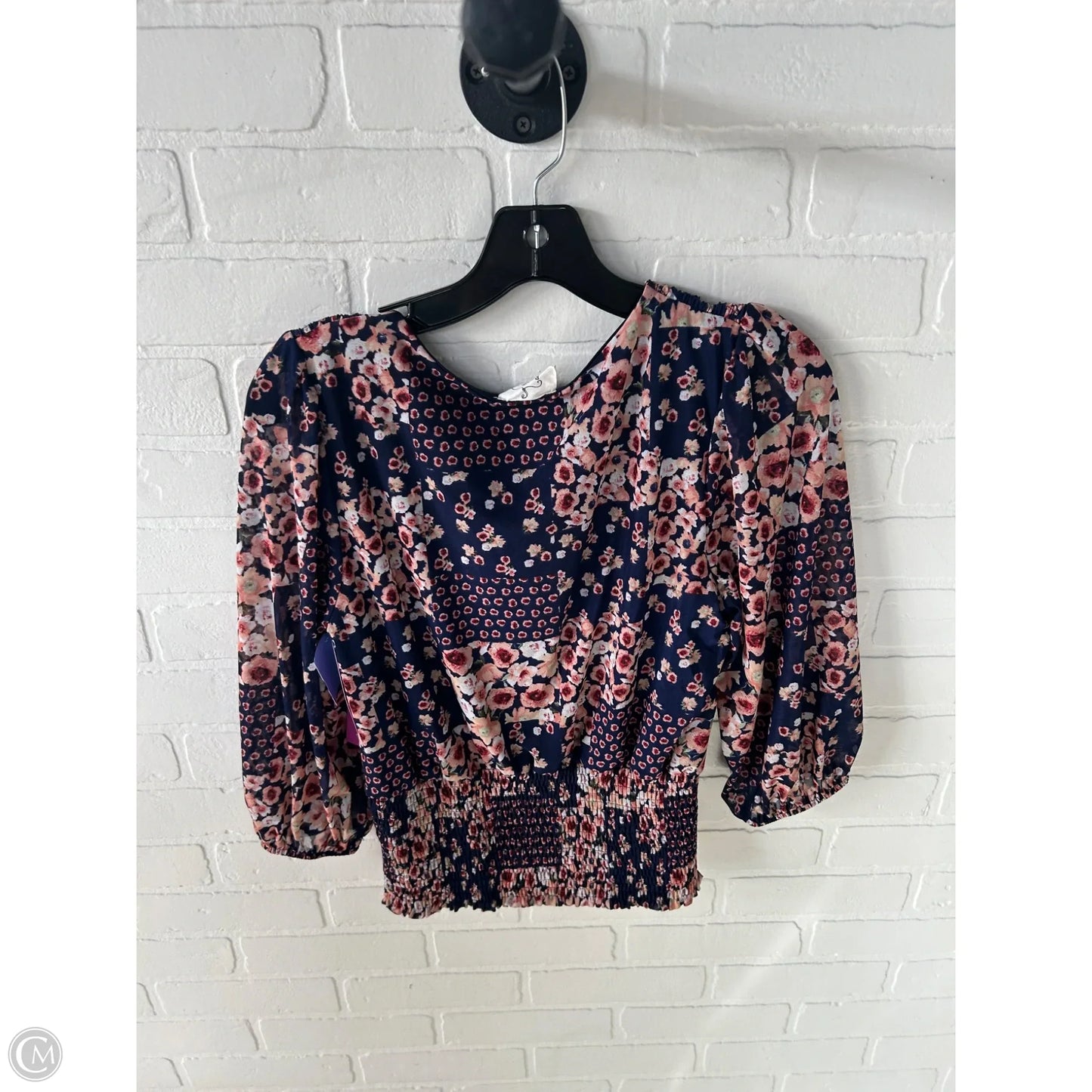 Top 3/4 Sleeve By Ember In Blue & Pink, Size: M