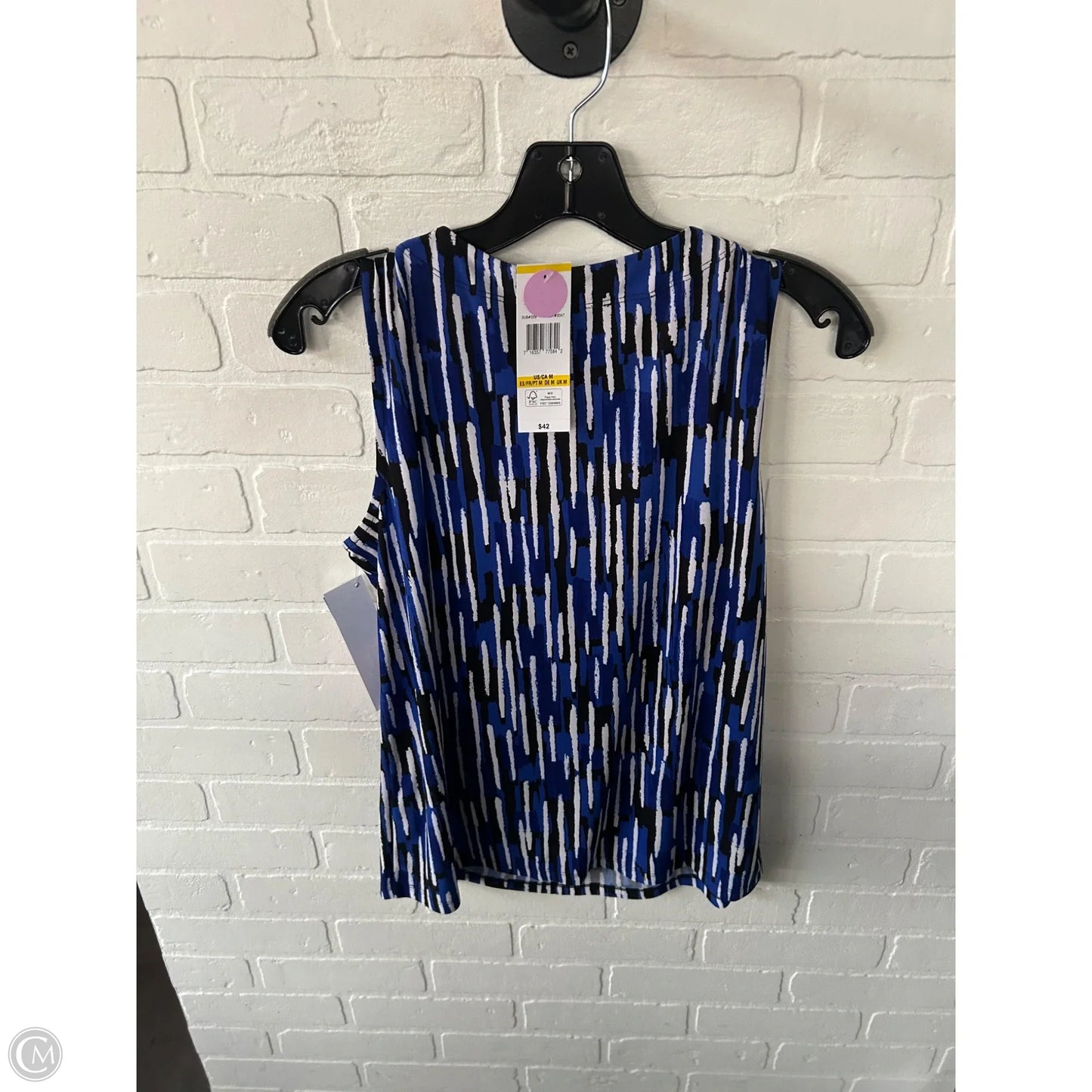 Top Sleeveless By Evan-picone In Black & Blue, Size: M