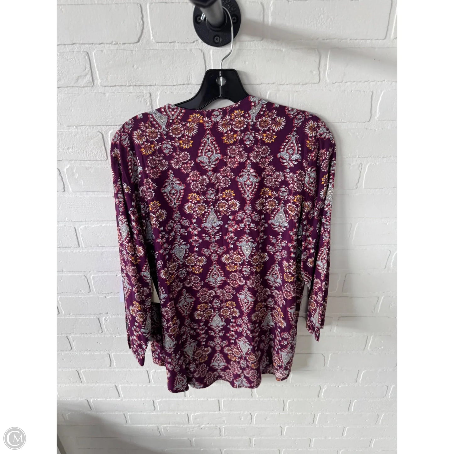 Top 3/4 Sleeve By St Johns Bay In Purple, Size: M