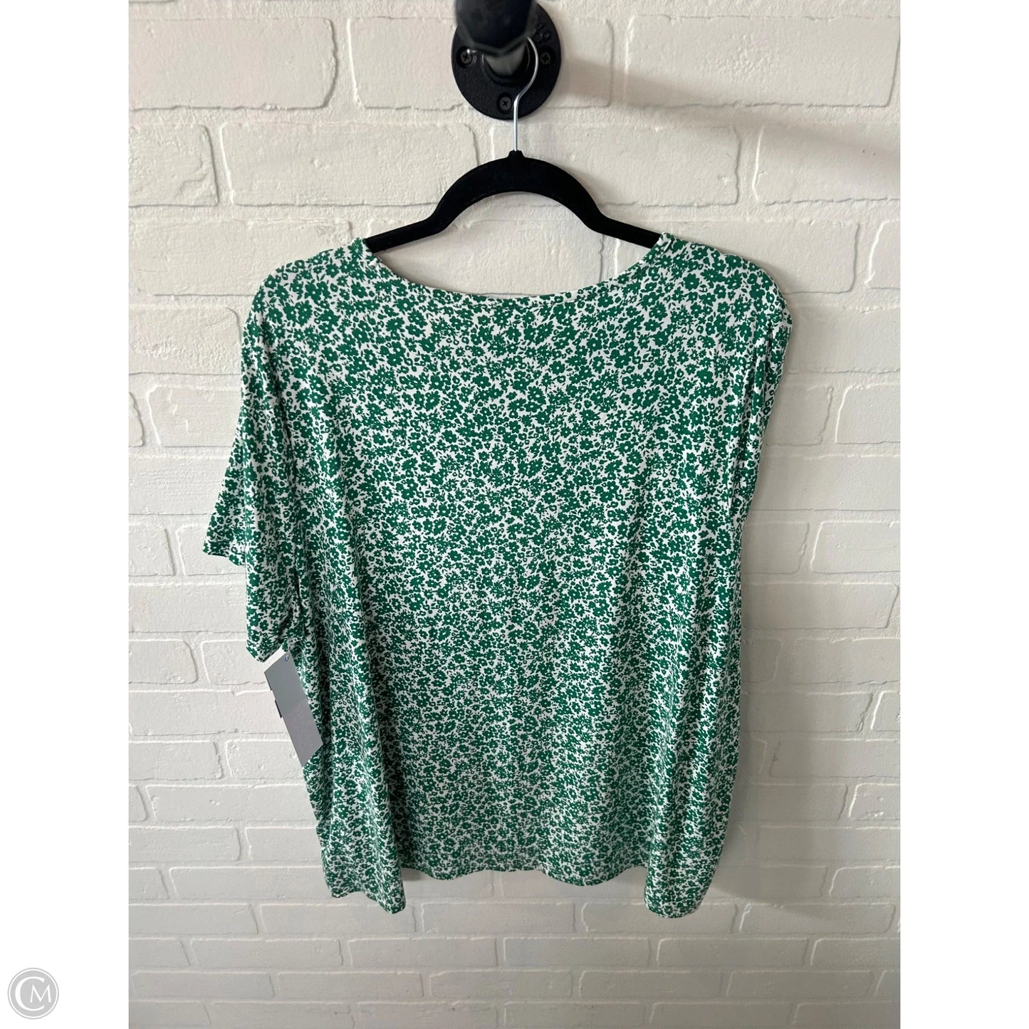Top Short Sleeve Basic By Old Navy In Green & White, Size: Xxl