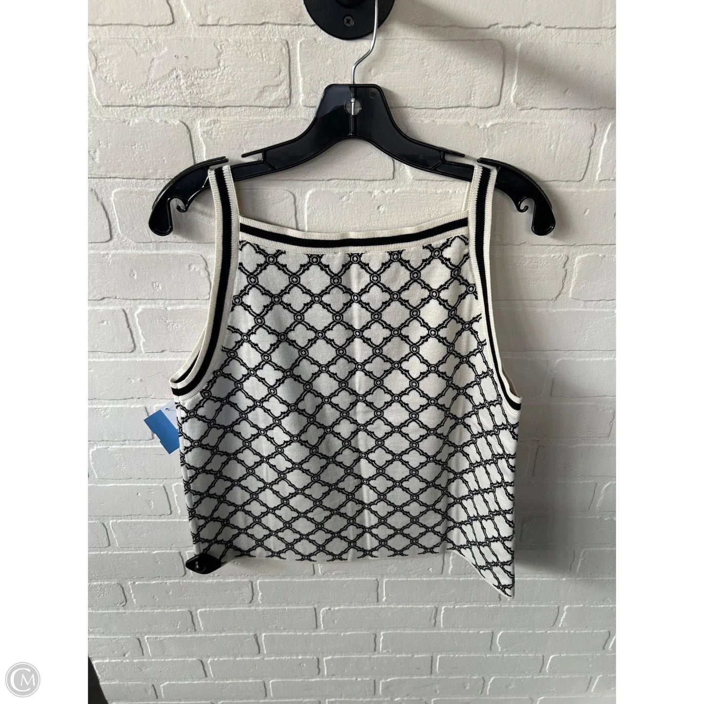 Vest Sweater By Talbots In Black & White, Size: L