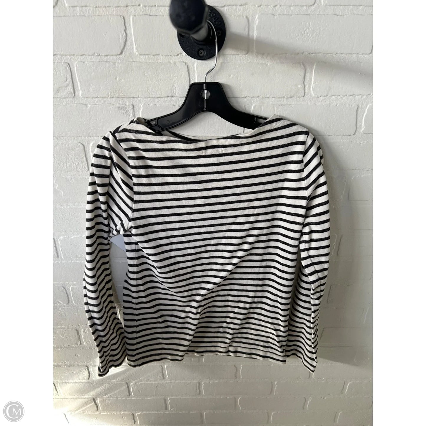 Top Long Sleeve By Gap In Cream & Grey, Size: S