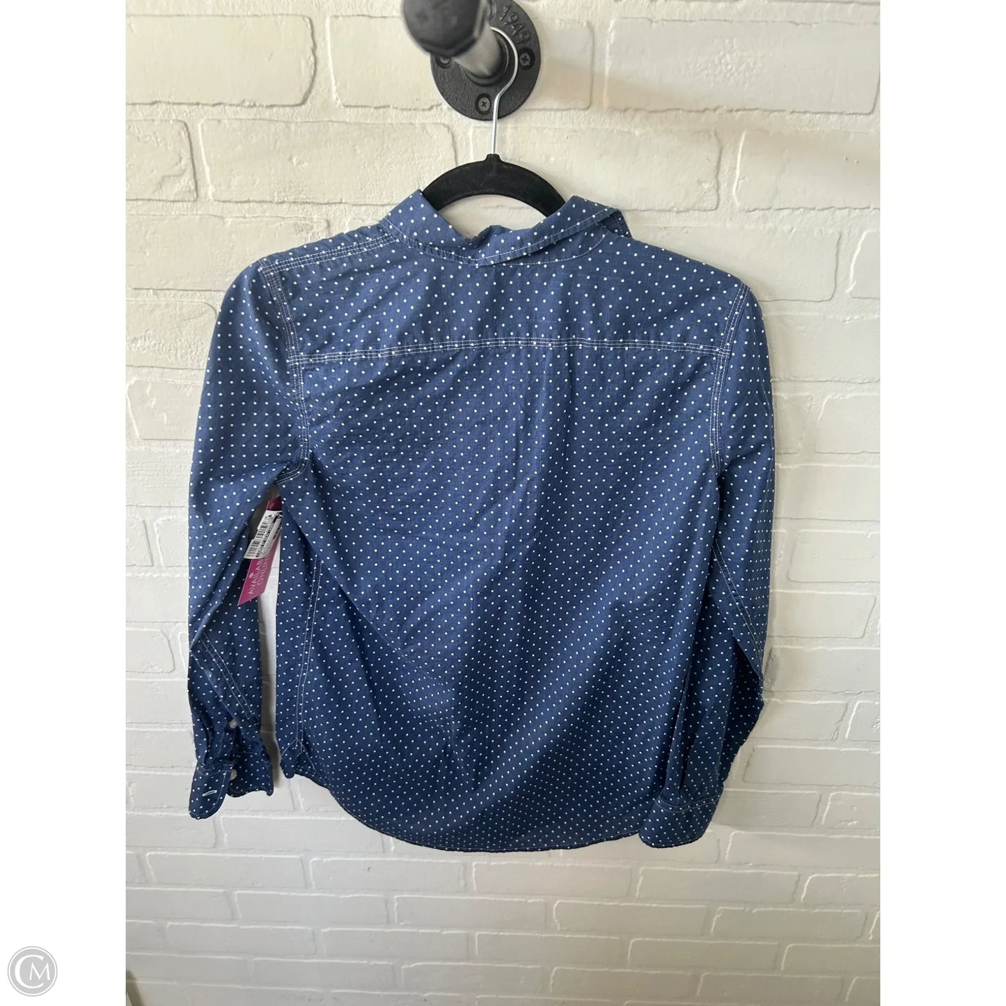 Top Long Sleeve By Lauren By Ralph Lauren In Blue & White, Size: Xs