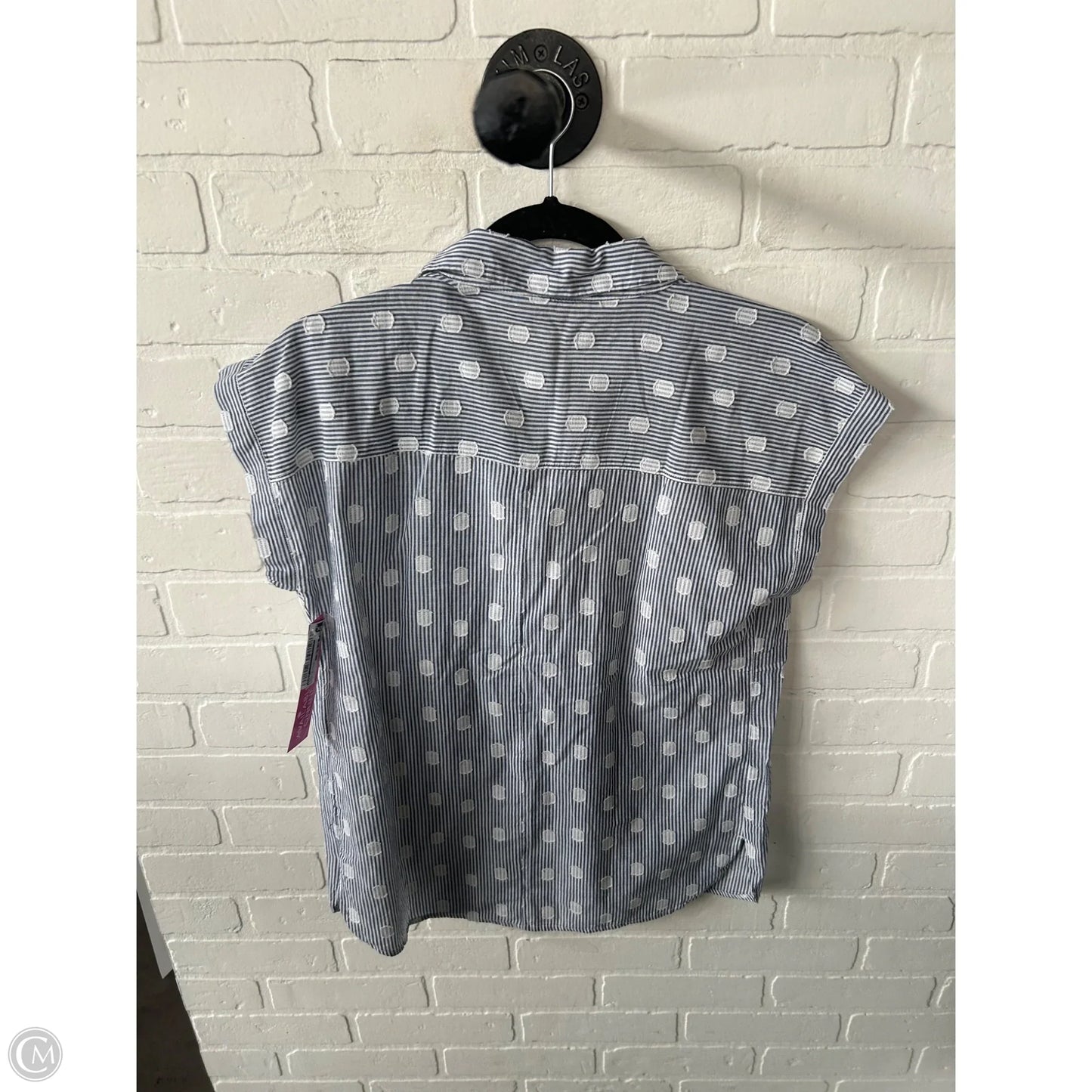 Top Short Sleeve By Loft In Blue & White, Size: Xs