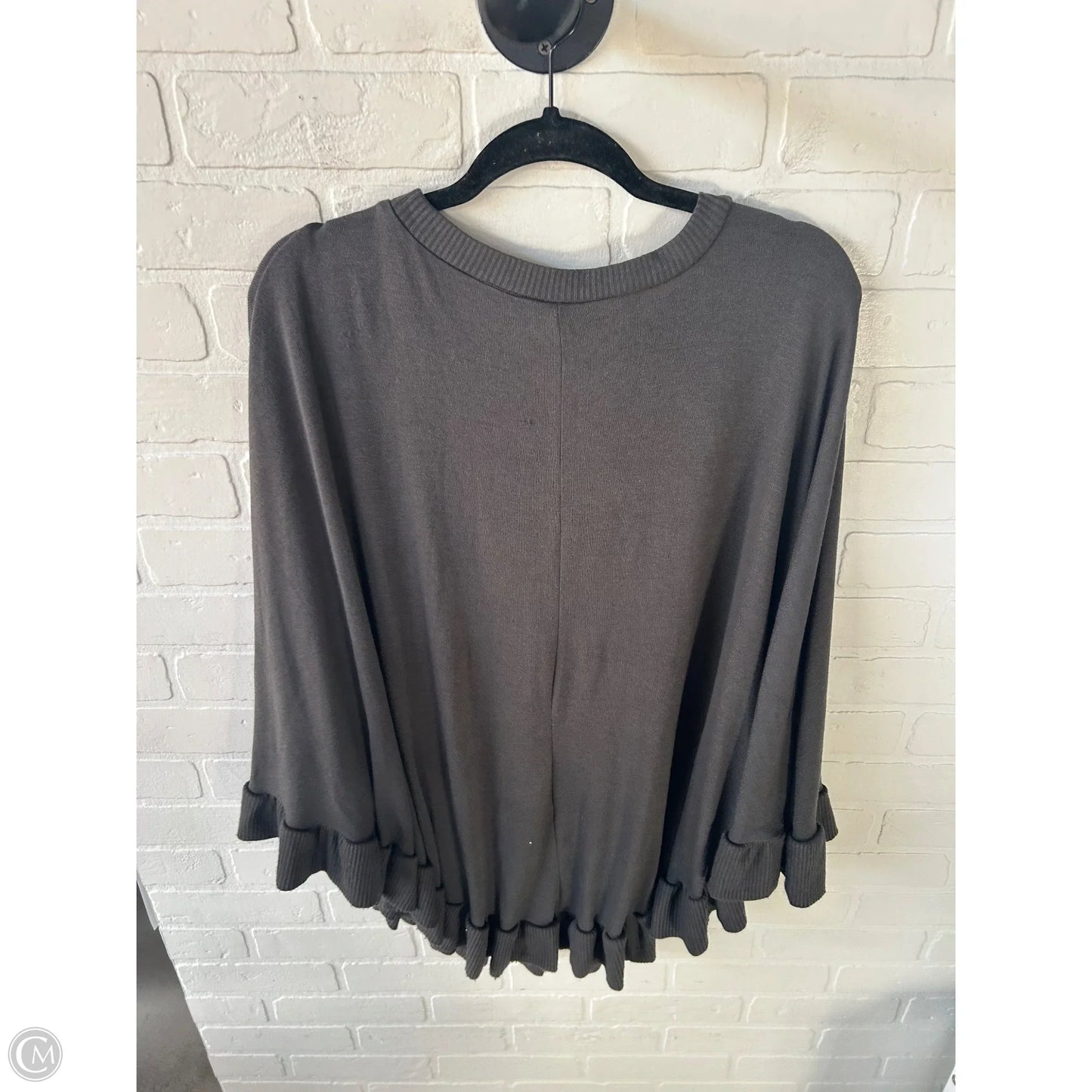 Poncho By Zenana Outfitters In Grey, Size: L