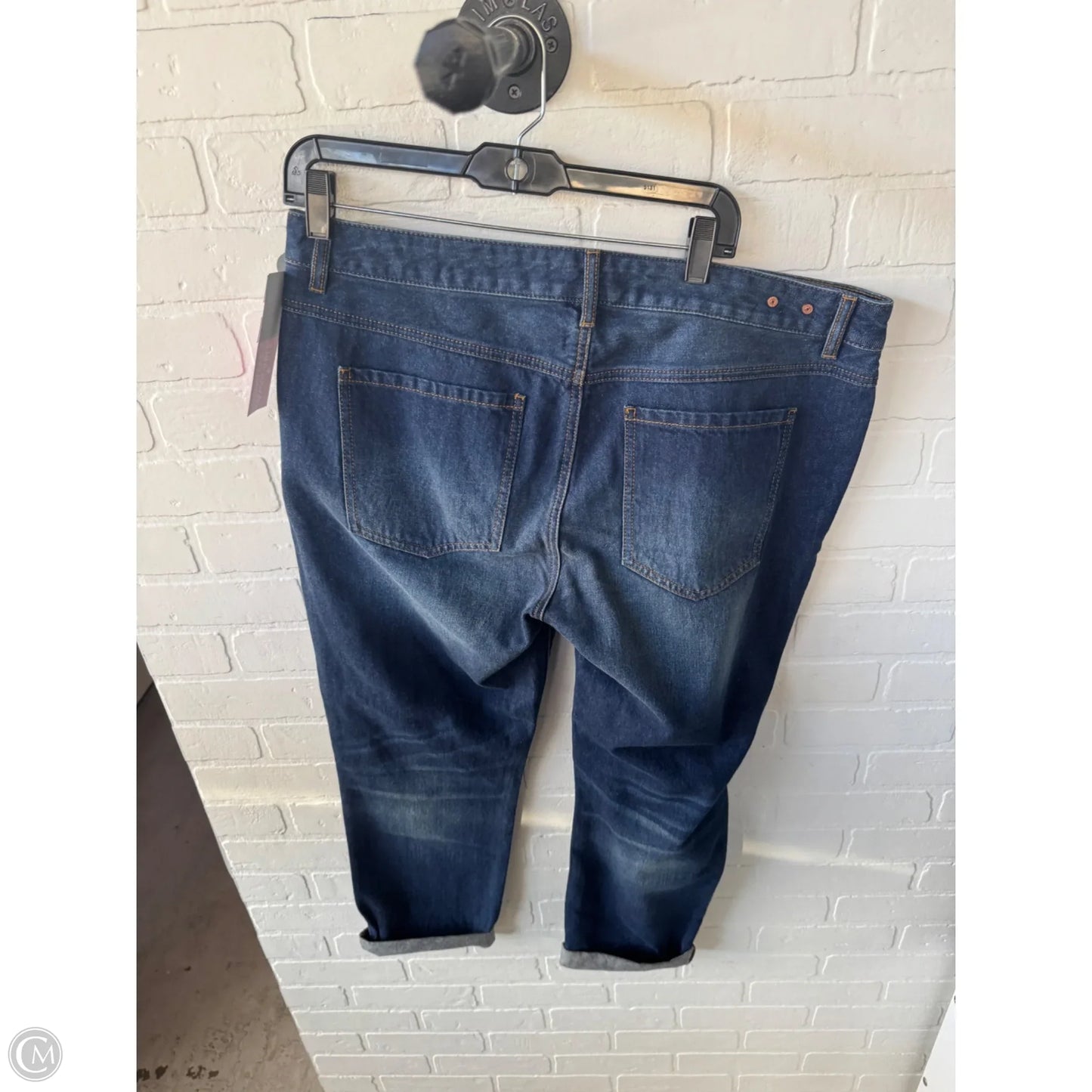 Jeans Straight By Cabi In Blue Denim, Size: 14