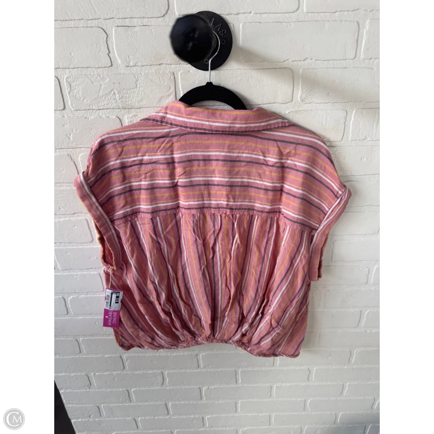 Top Short Sleeve By Kut In Pink & Yellow, Size: L