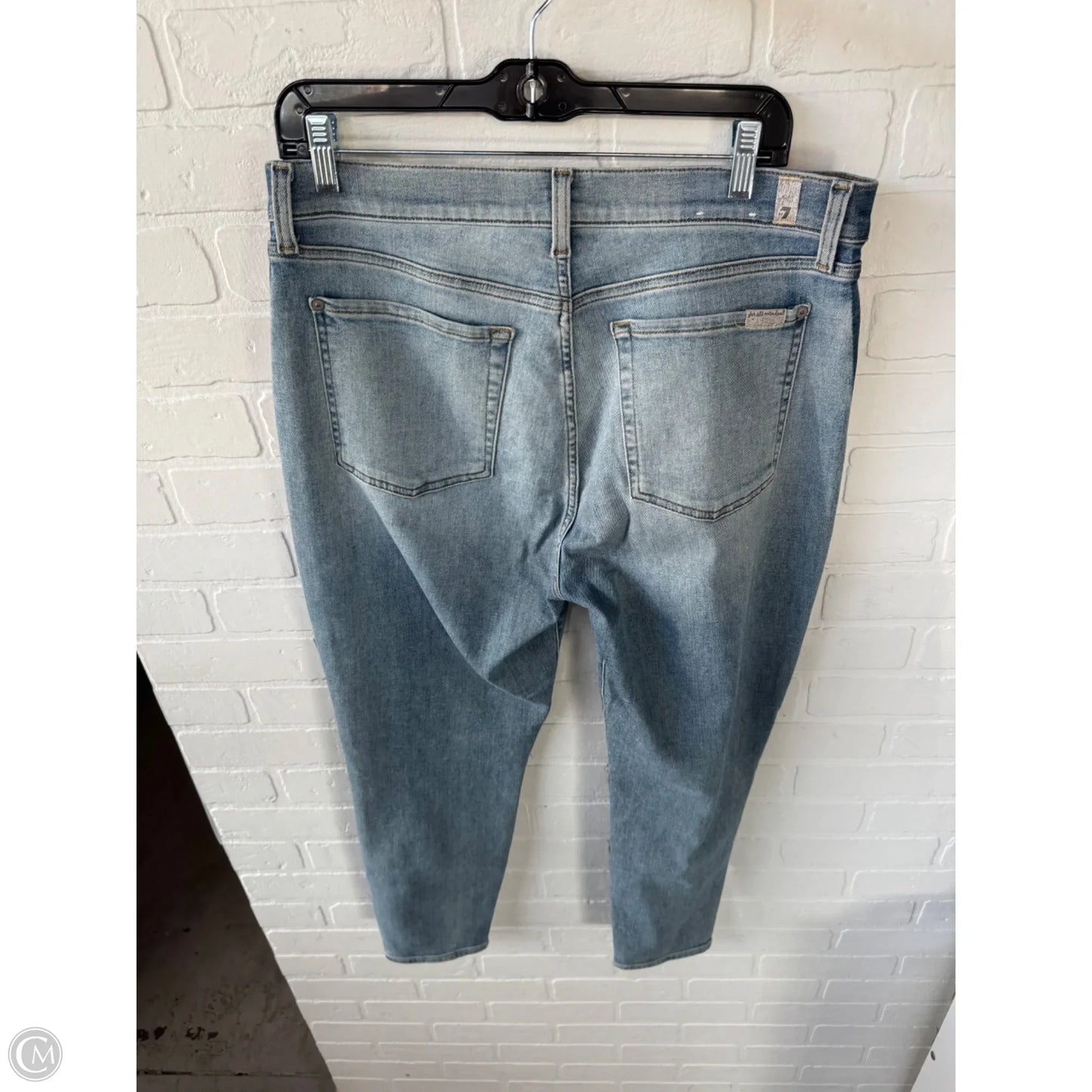 Jeans Skinny By 7 For All Mankind In Blue Denim, Size: 14
