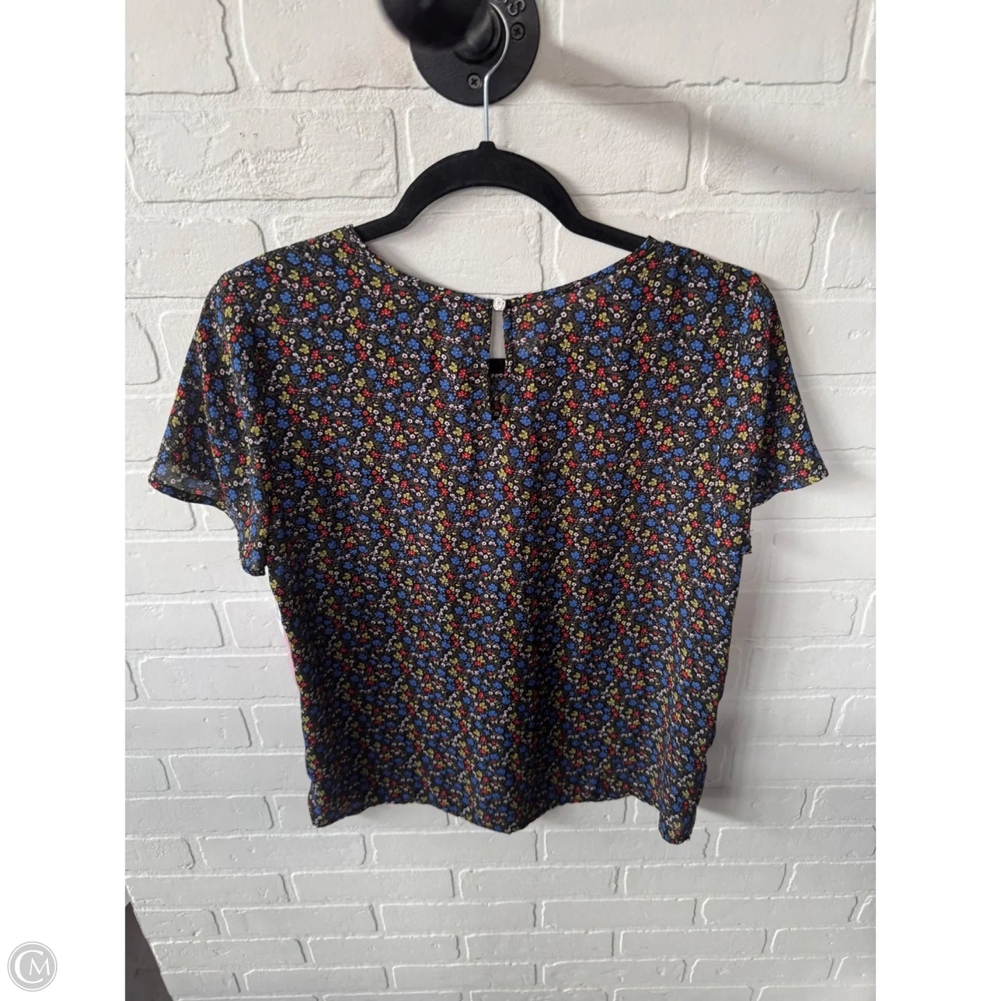 Top Short Sleeve By Cece In Black & Blue, Size: S