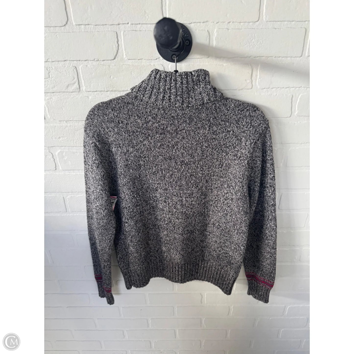 Sweater By Liz Claiborne In Black & Grey, Size: M