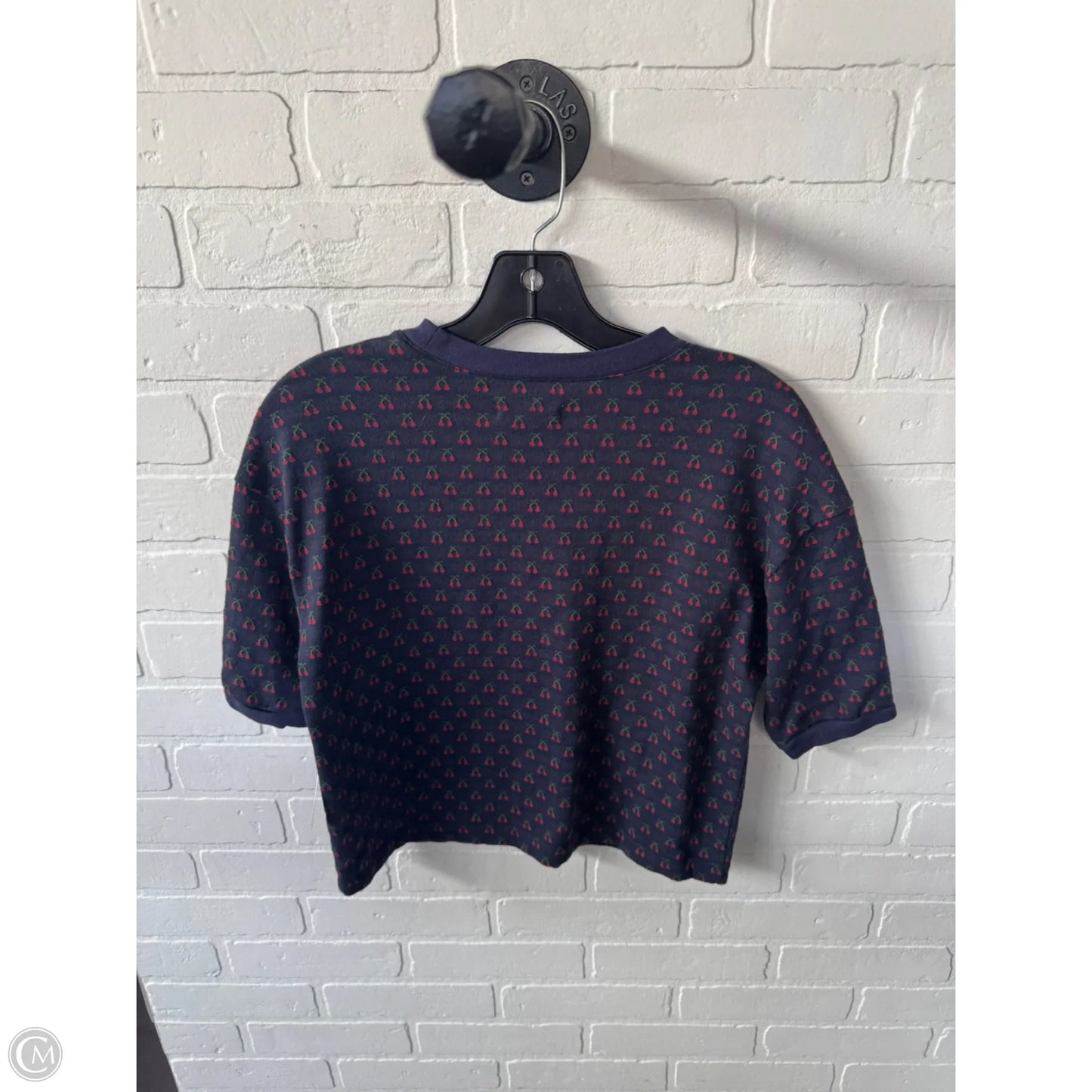 Top Short Sleeve By Madewell In Blue & Red, Size: S