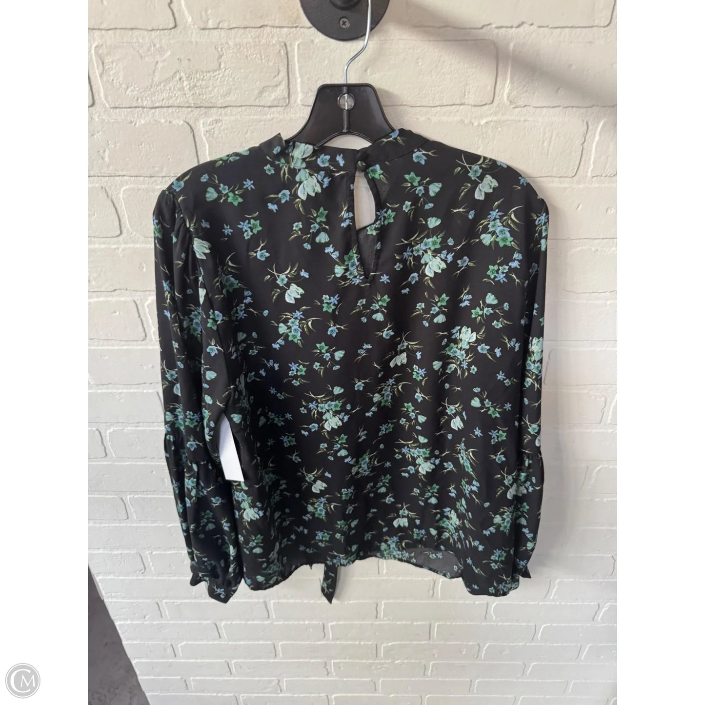 Top Long Sleeve By Cece In Black & Green, Size: L