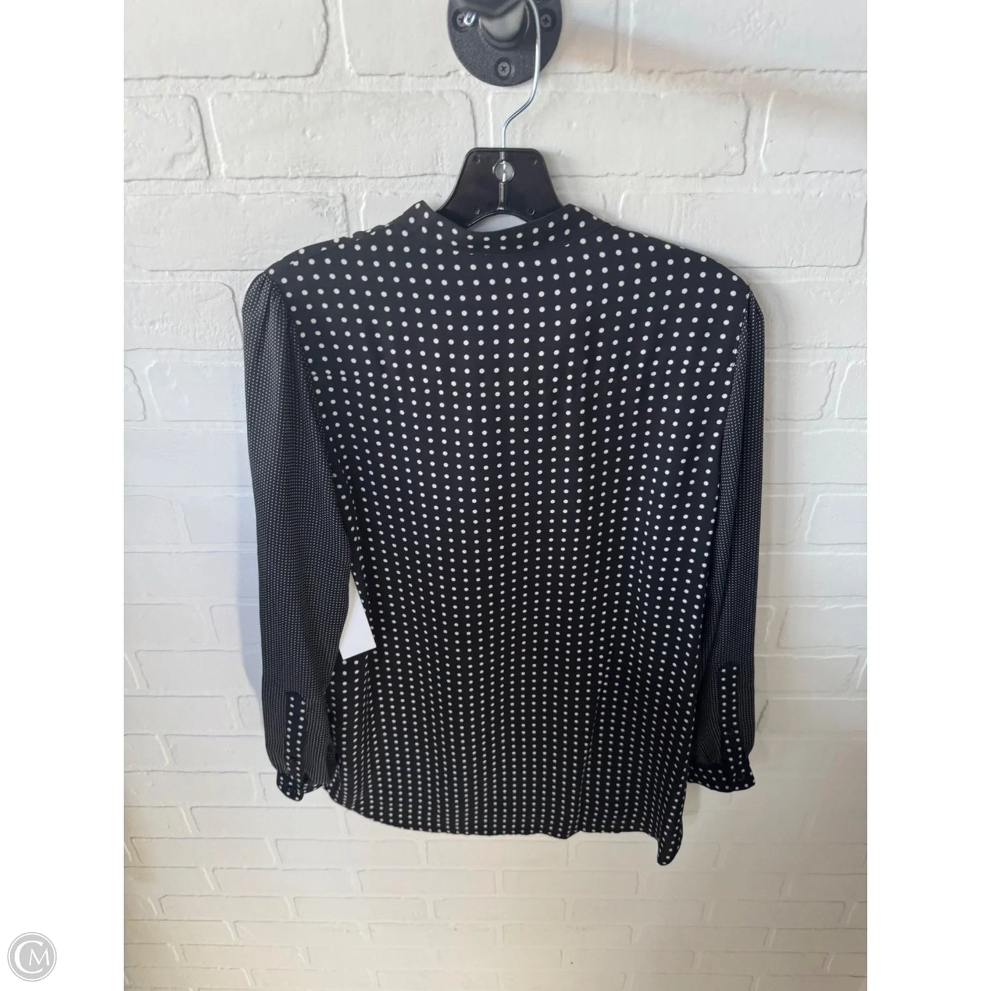 Top Long Sleeve By Anne Klein In Black & White, Size: Mp