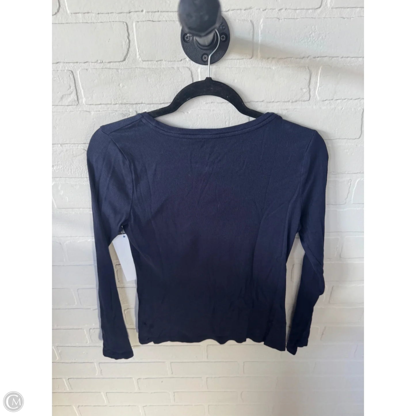 Top Long Sleeve Basic By A New Day In Navy, Size: S