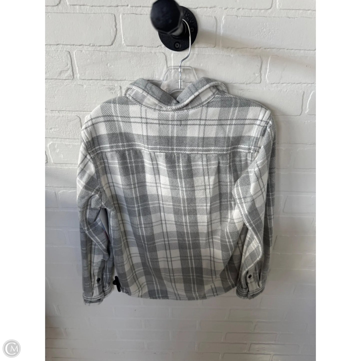 Jacket Shirt By Cmb In Grey & White, Size: Xs