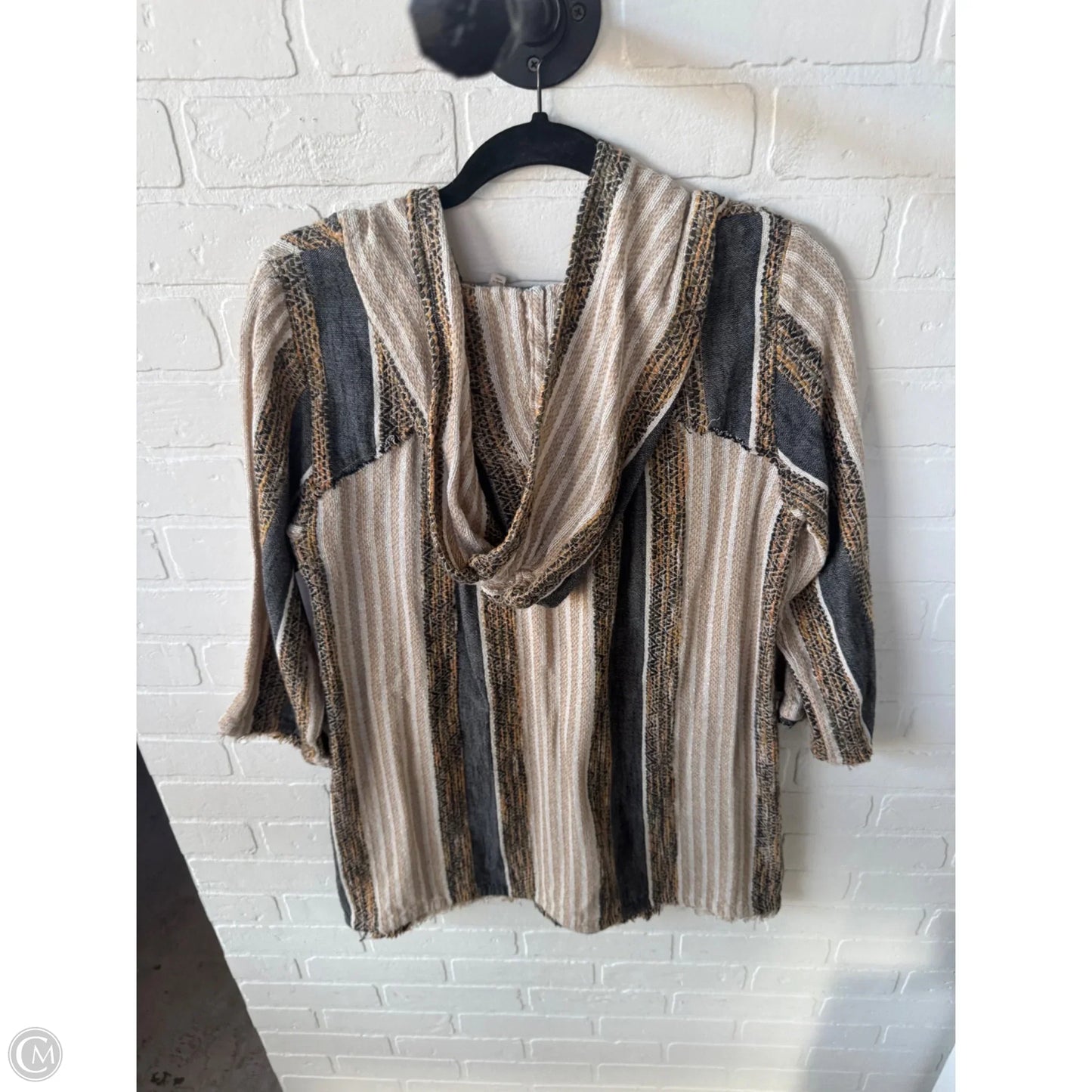 Top Long Sleeve By Soft Surroundings In Grey & Tan, Size: S