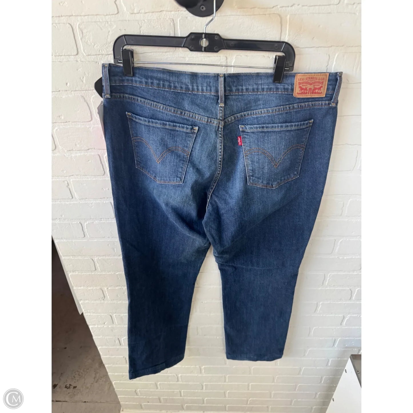 Jeans Straight By Levis In Blue Denim, Size: 16