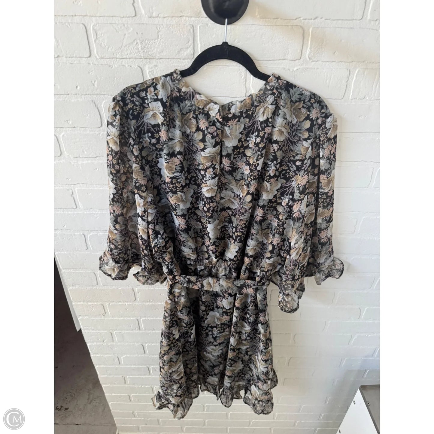 Dress Casual Short By Hayden La In Black & Tan, Size: 1x