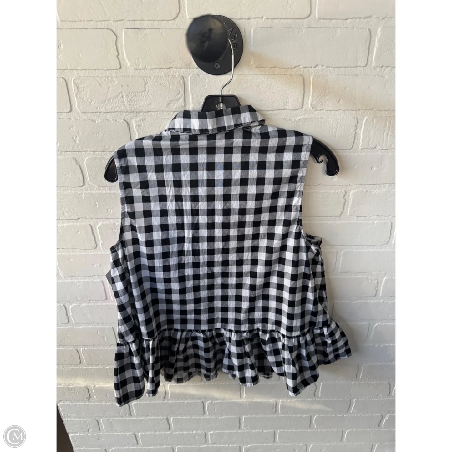 Top Sleeveless By Marled In Black & White, Size: L