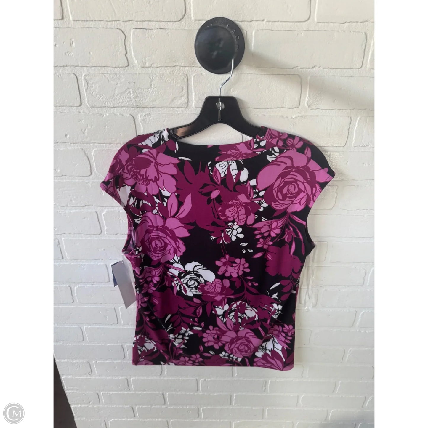 Top Sleeveless By Evan-picone In Black & Pink, Size: M