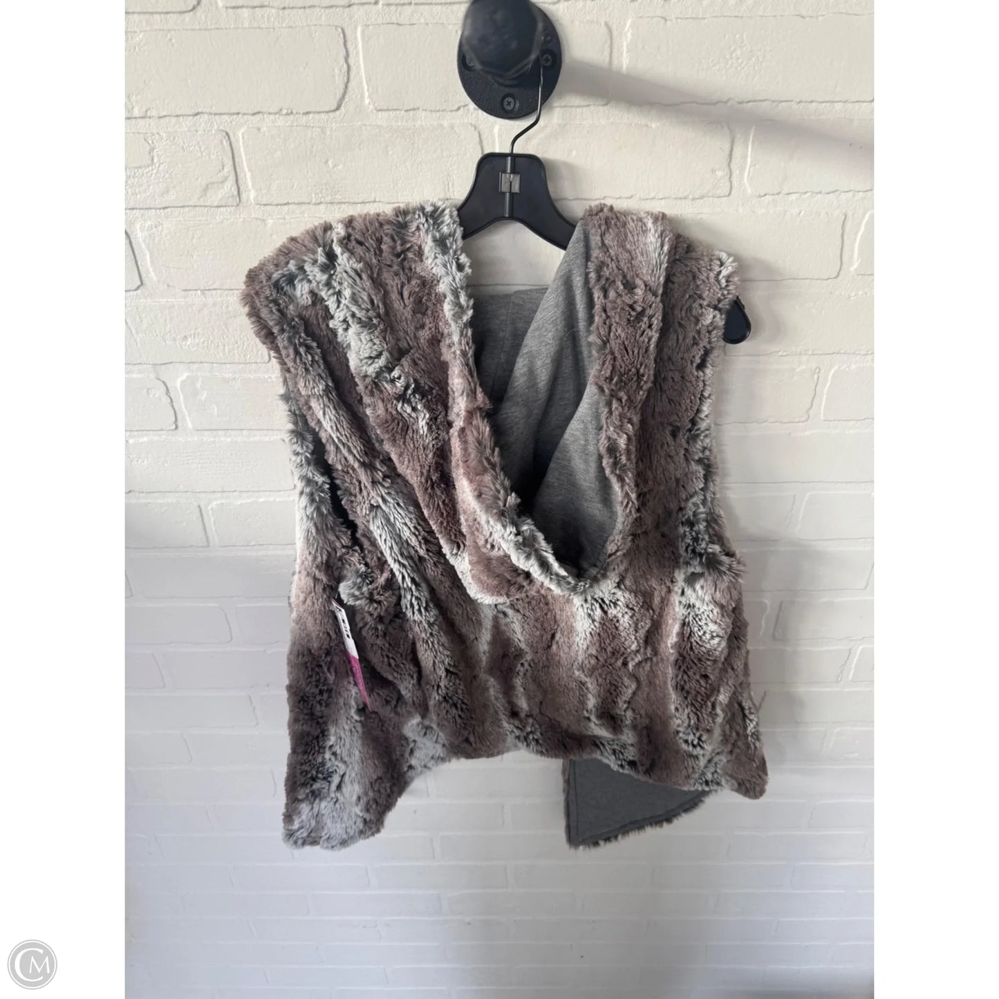 Vest Faux Fur & Sherpa By Dylan In Brown & White, Size: L