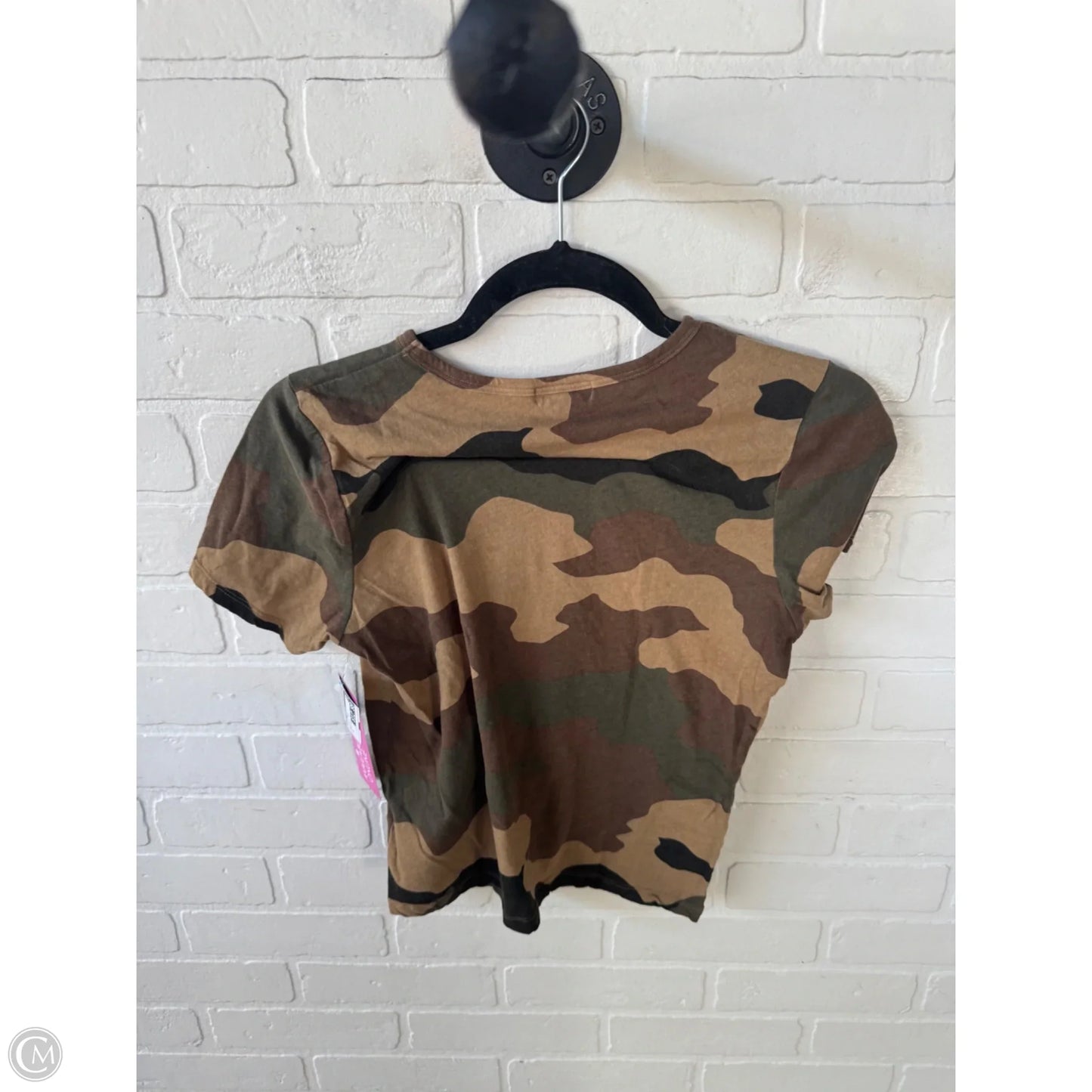 Top Short Sleeve Basic By Good American In Camouflage Print, Size: L