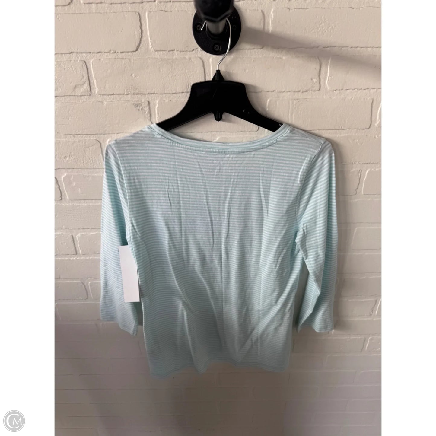 Top 3/4 Sleeve Basic By Talbots In Blue & White, Size: S