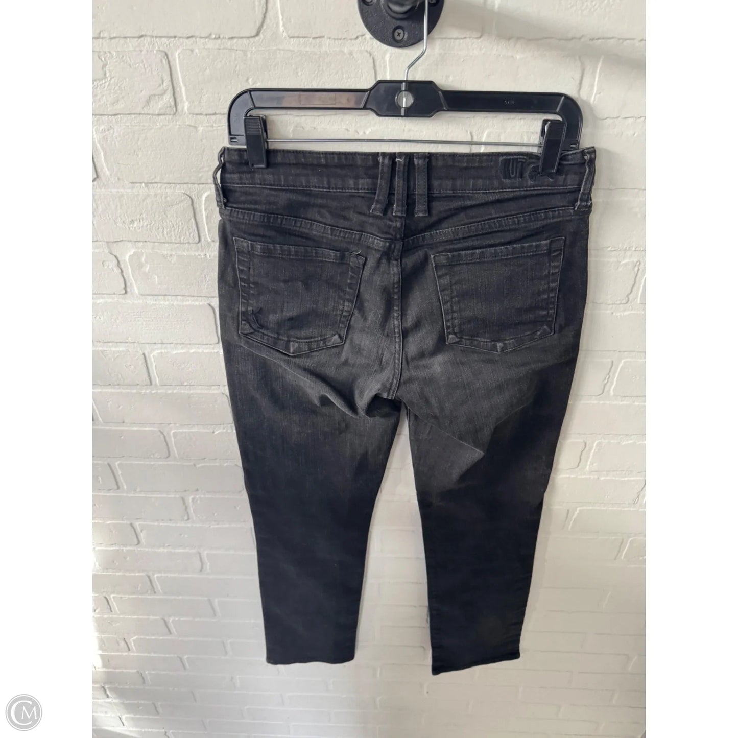 Jeans Straight By Kut In Black Denim, Size: 4