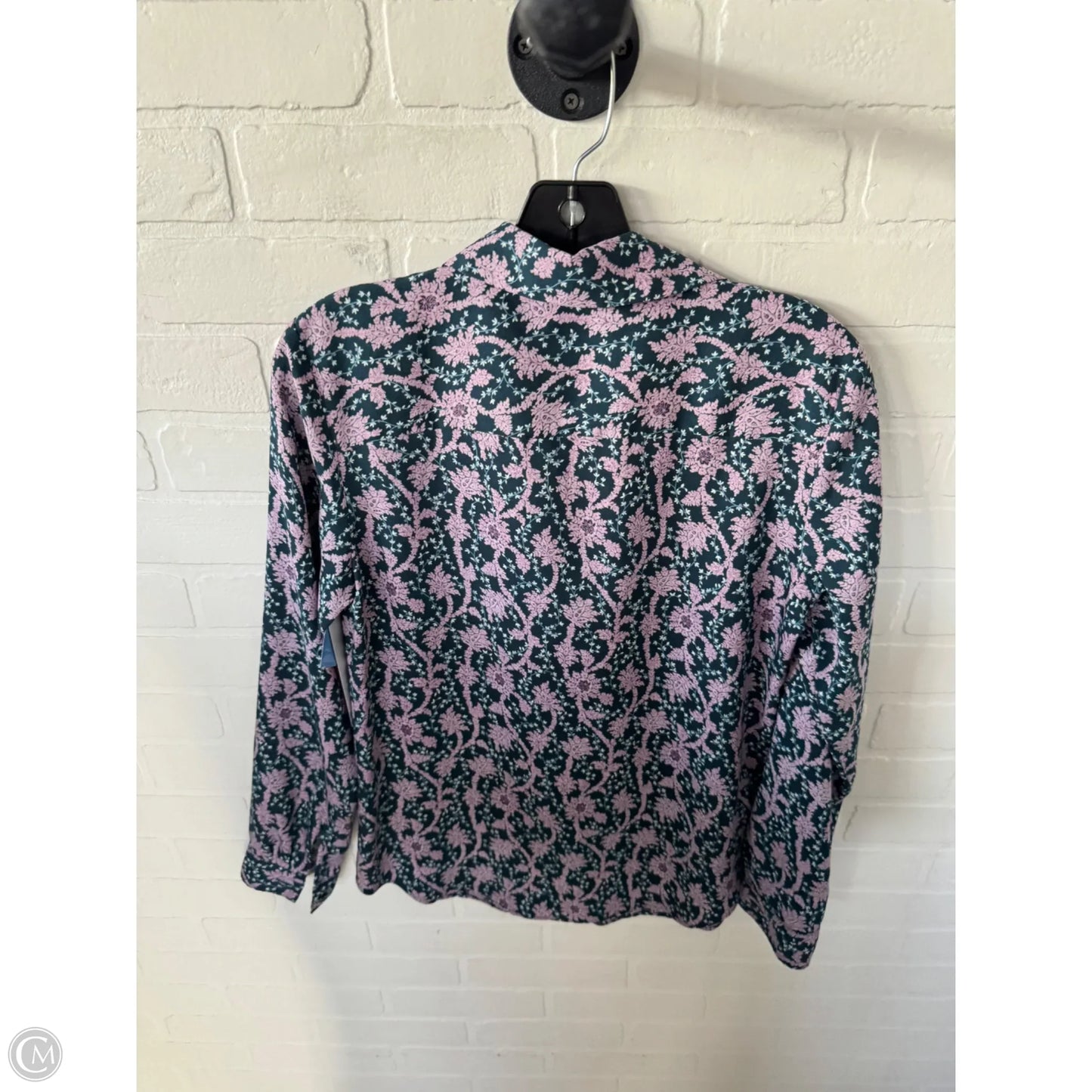 Top Long Sleeve By Ann Taylor In Green & Purple, Size: S