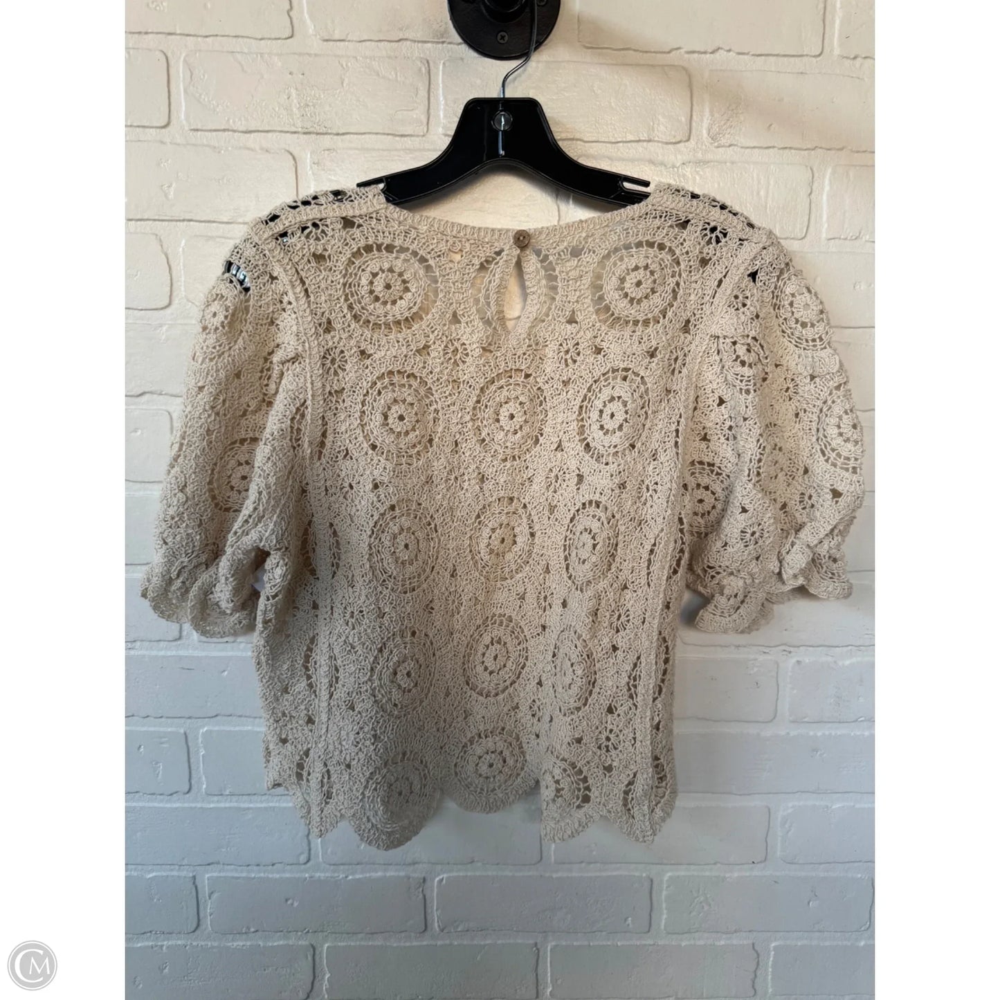 Top Short Sleeve By Solitaire In Tan, Size: S