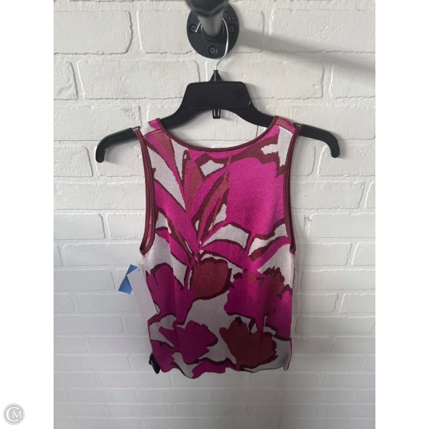 Vest Sweater By Ann Taylor In Pink & Red, Size: M