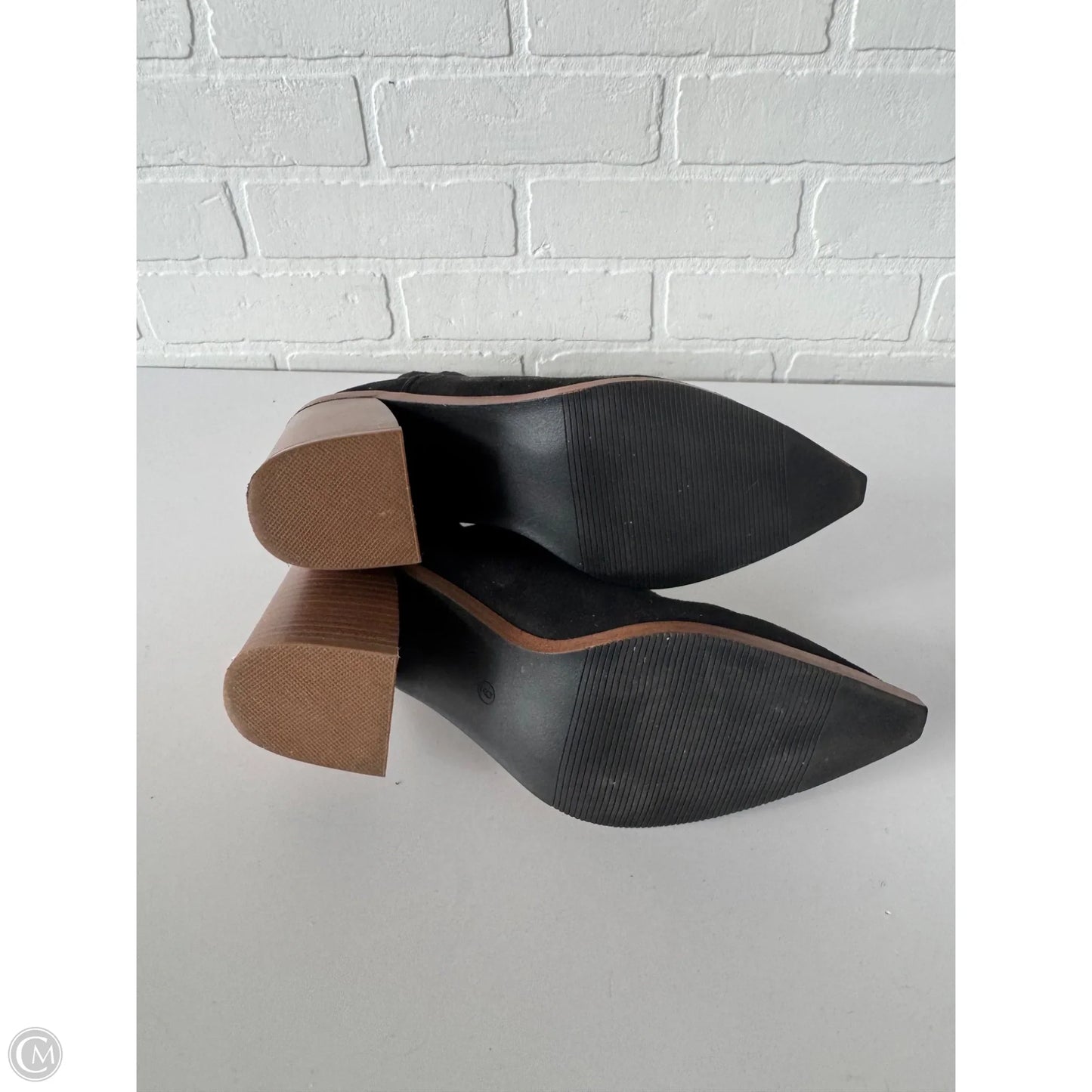 Boots Ankle Heels By Cme In Black & Brown, Size: 9