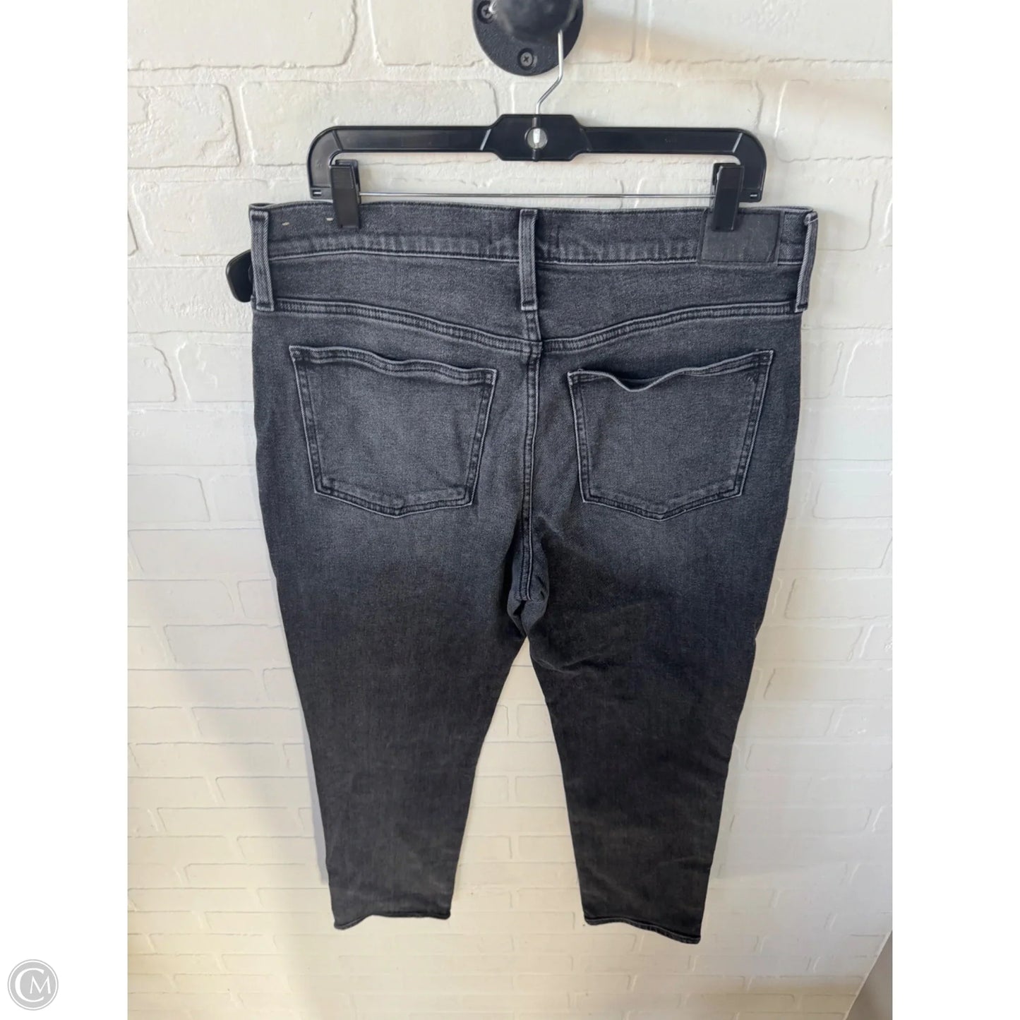 Jeans Straight By Madewell In Black Denim, Size: 12