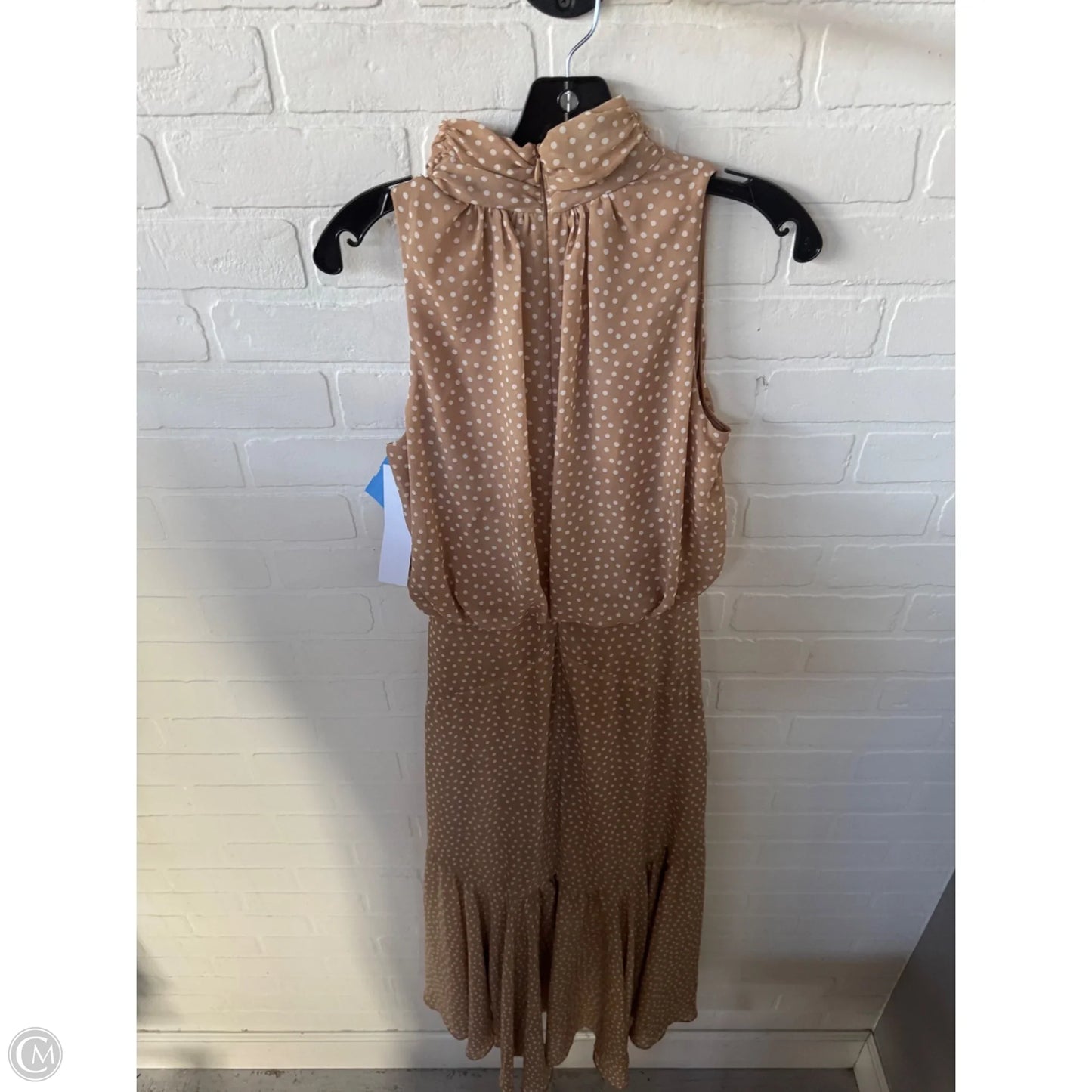 Dress Party Midi By Taylor In Tan & White, Size: S