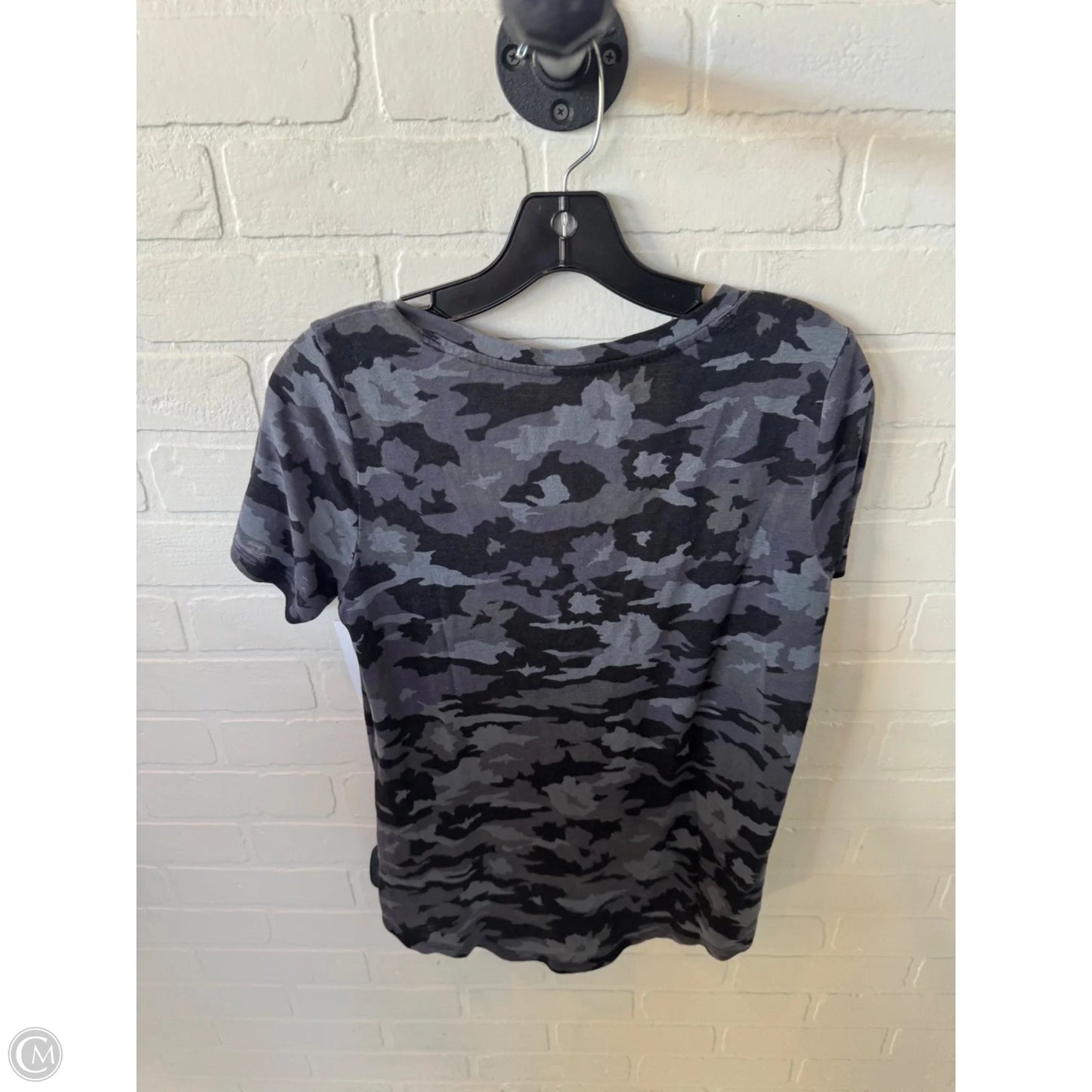 Athletic Top Short Sleeve By Athleta In Black & Grey, Size: S