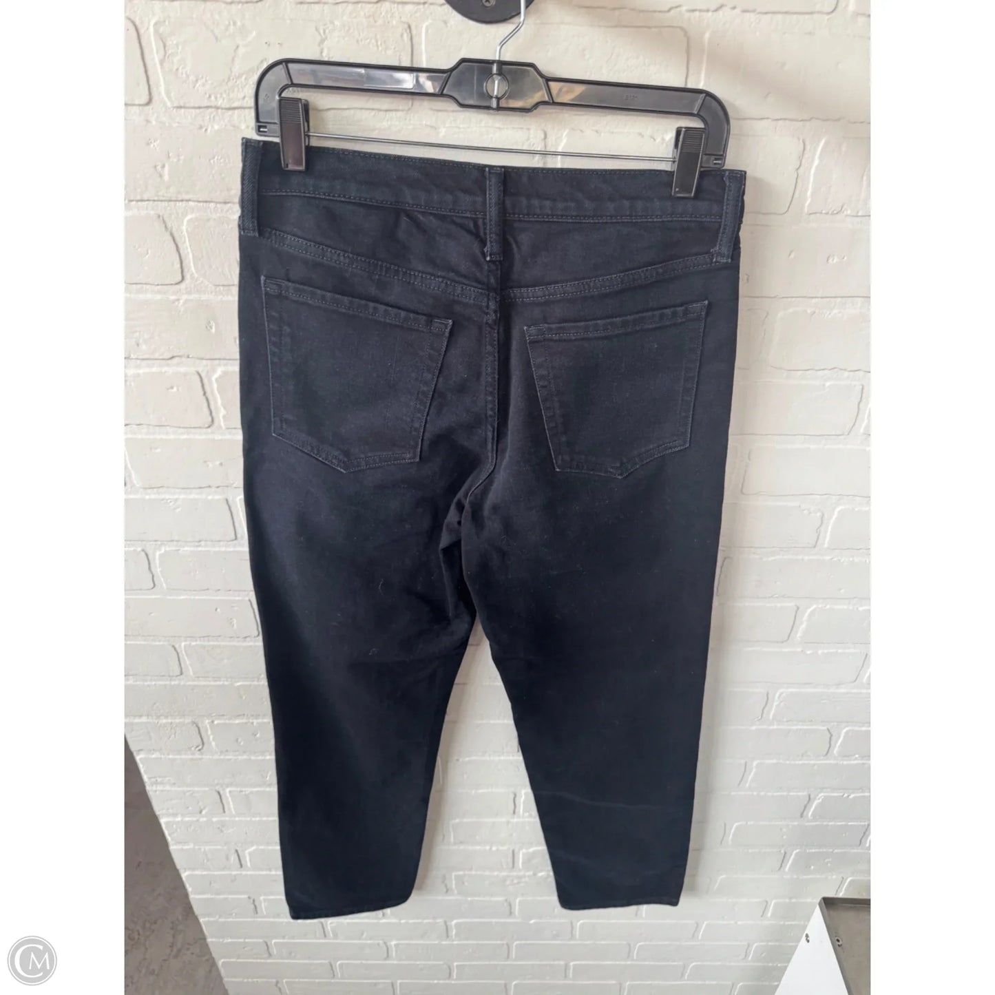Jeans Straight By Banana Republic In Black Denim, Size: 6l