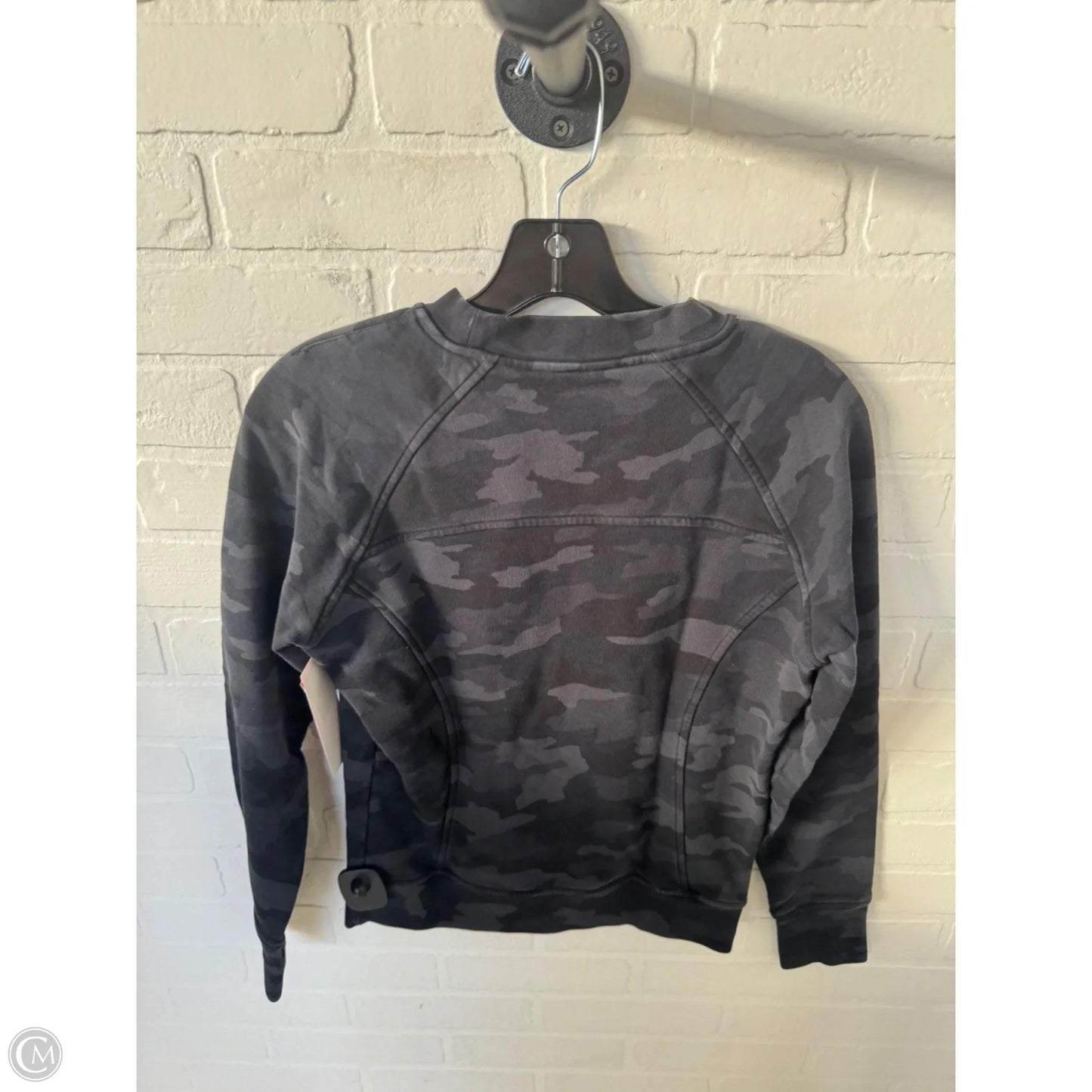 Athletic Sweatshirt Crewneck By Lululemon In Black & Grey, Size: S