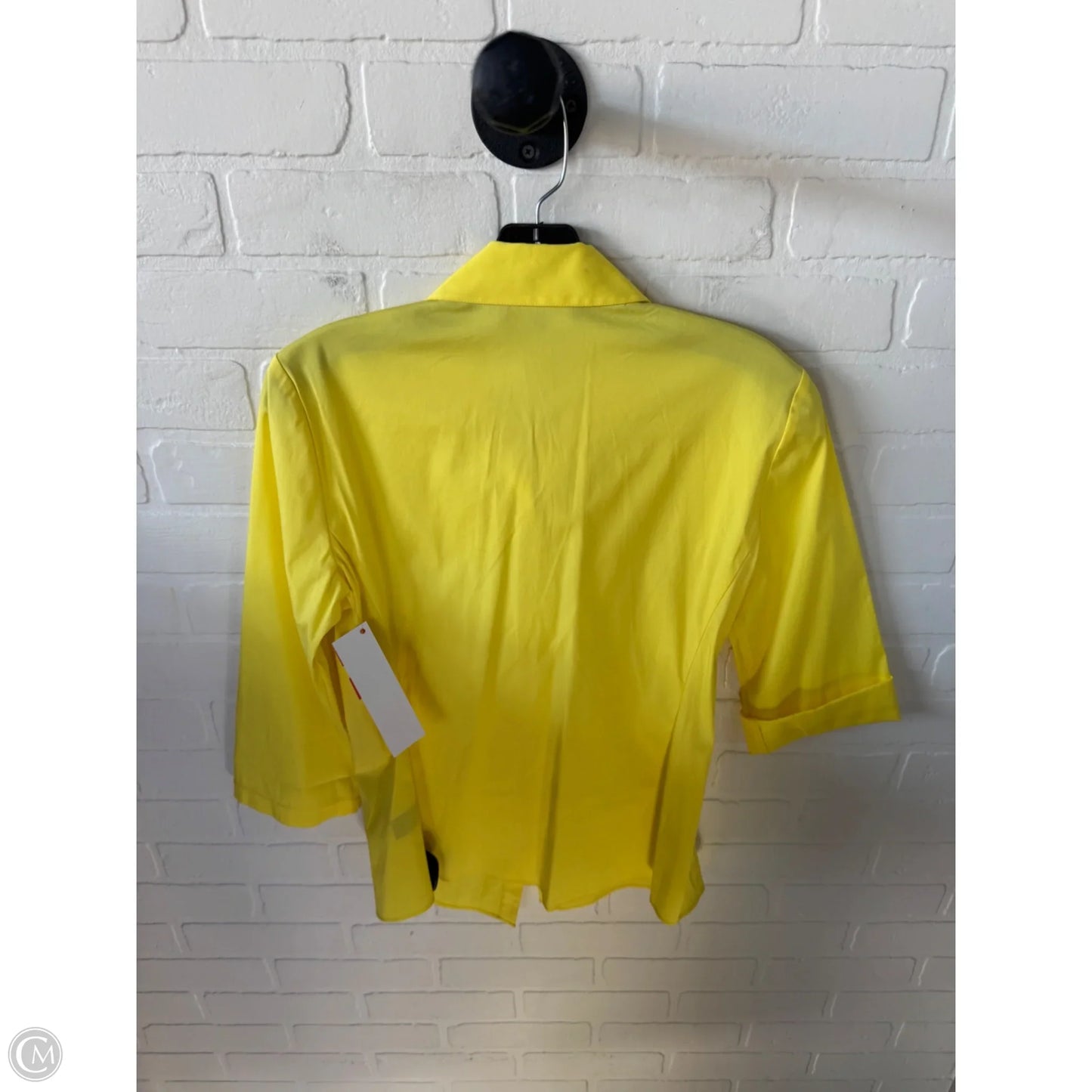 Top 3/4 Sleeve Designer By Lafayette 148 In Yellow, Size: S