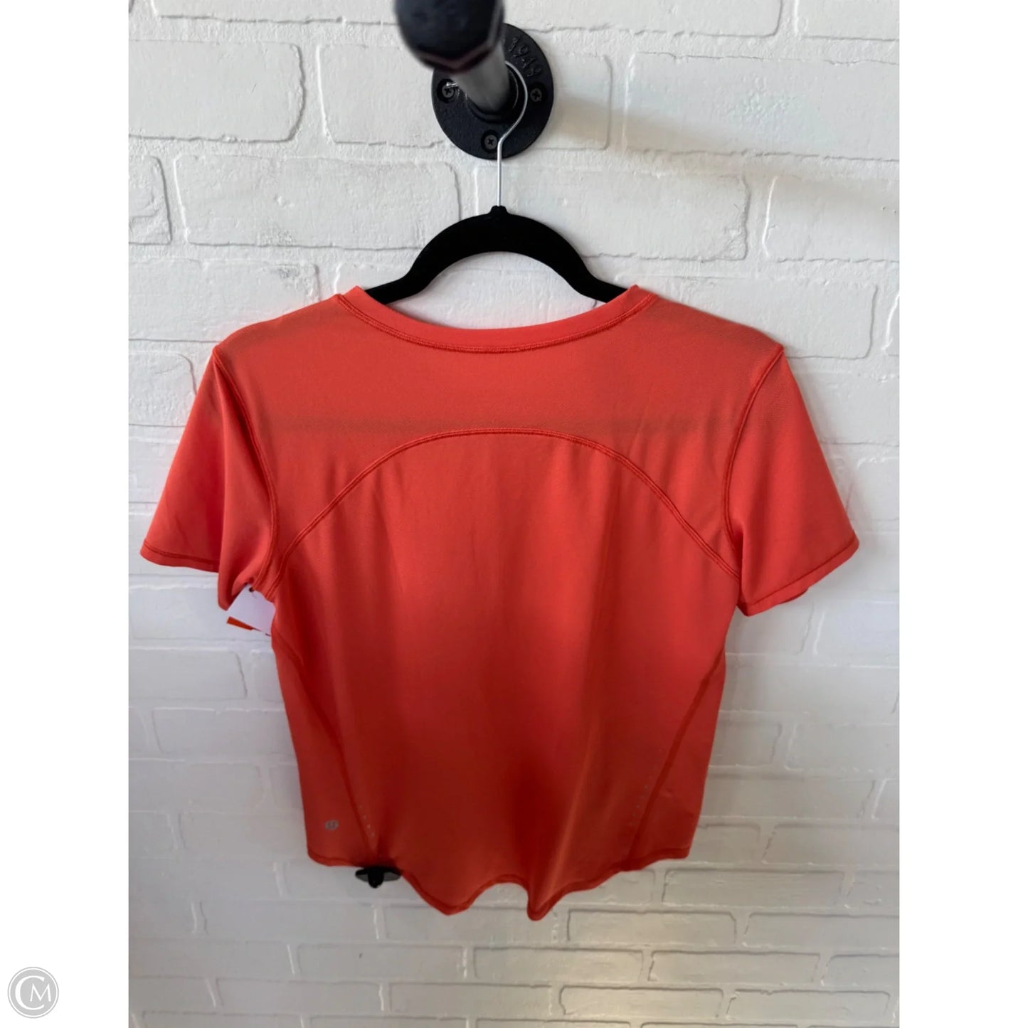 Athletic Top Short Sleeve By Lululemon In Orange, Size: S