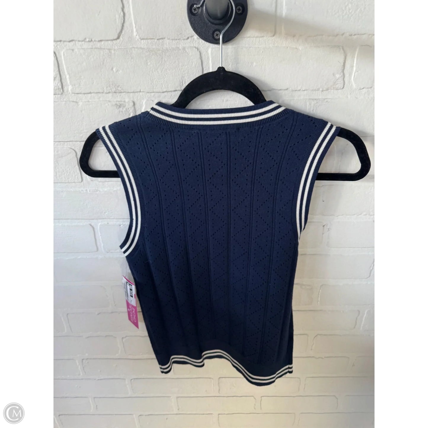 Vest Sweater By Loft In Blue & White, Size: Xs