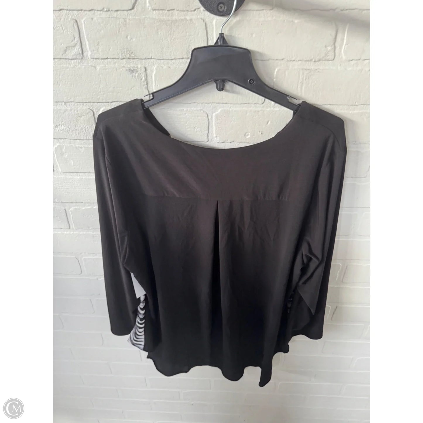 Top 3/4 Sleeve By Dressbarn In Black & White, Size: 2x