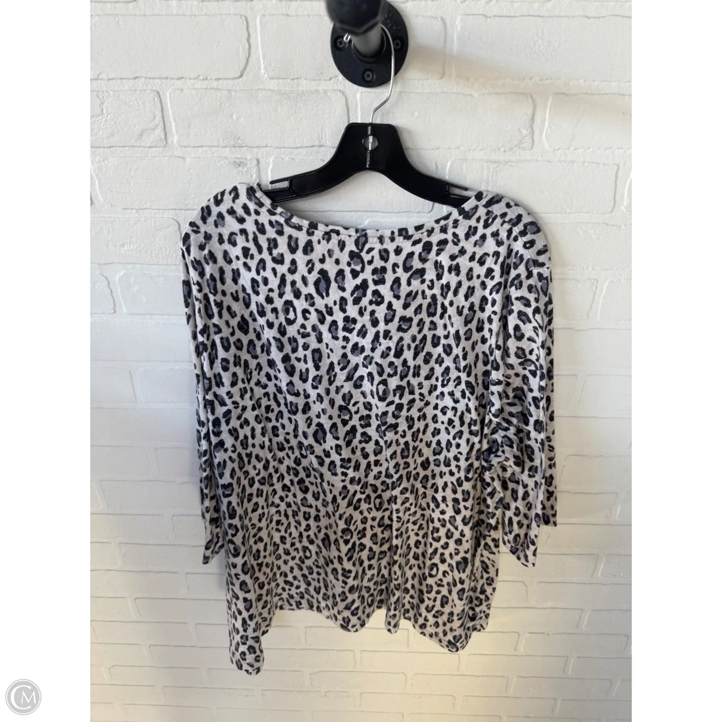 Top 3/4 Sleeve By Catherines In Purple & Tan, Size: 2x