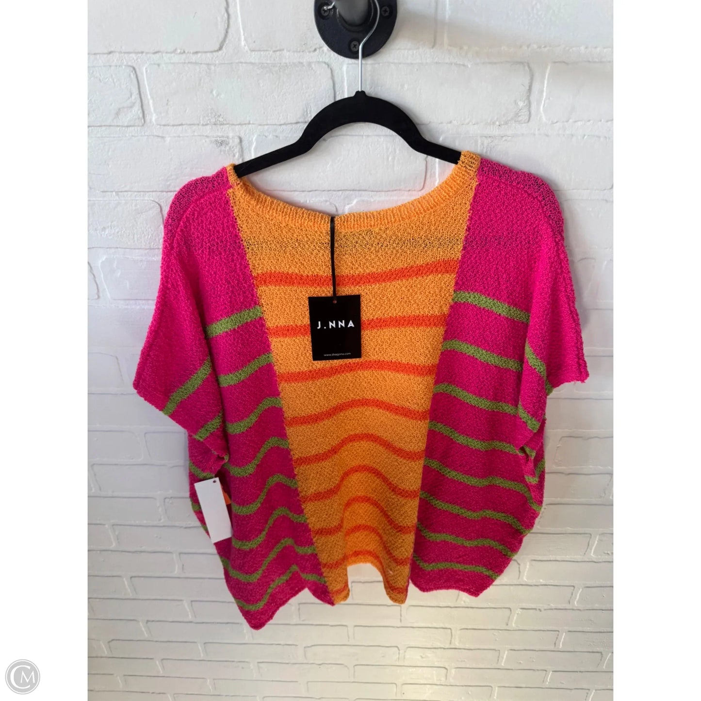 Sweater Short Sleeve By Clothes Mentor In Orange & Pink, Size: L