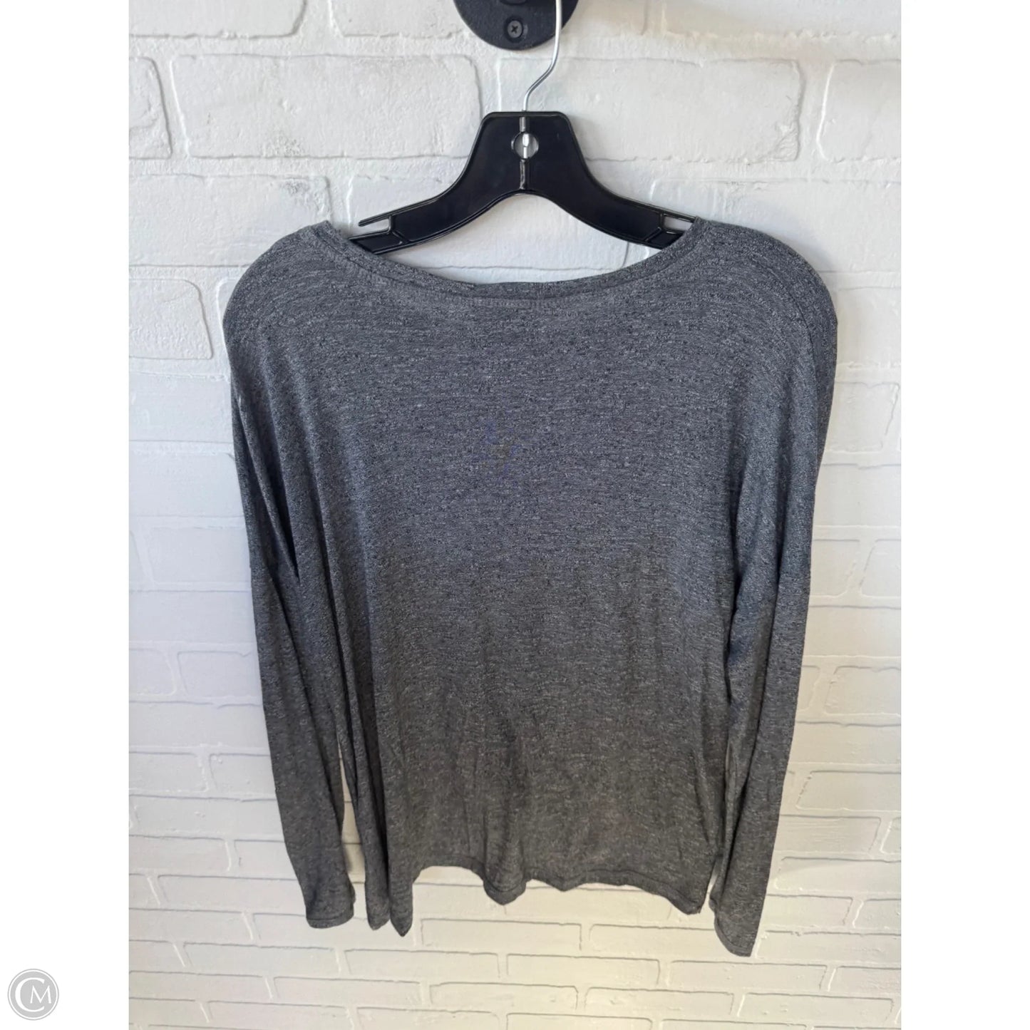 Top Long Sleeve Basic By Bobeau In Grey, Size: Xl