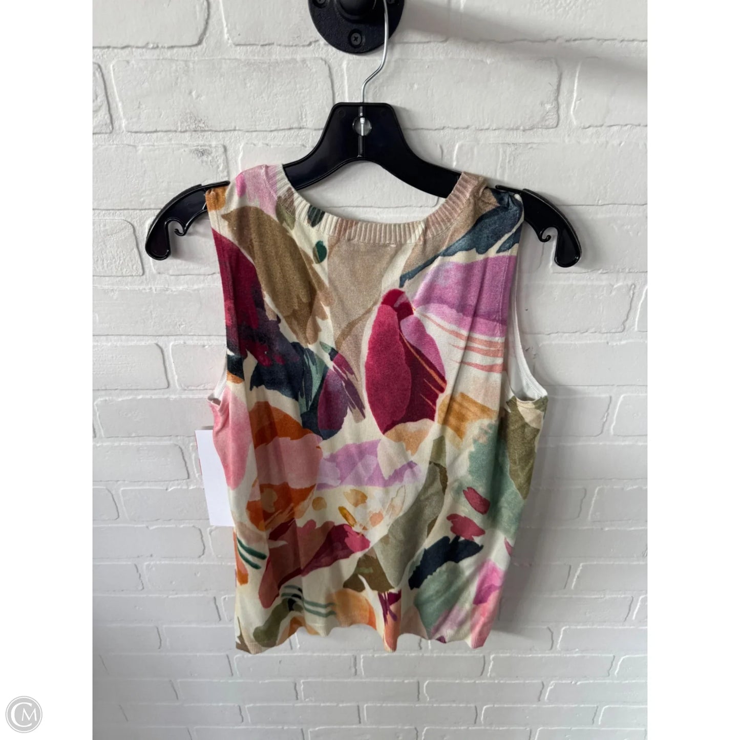 Vest Sweater By Chicos In Pink & Tan, Size: M