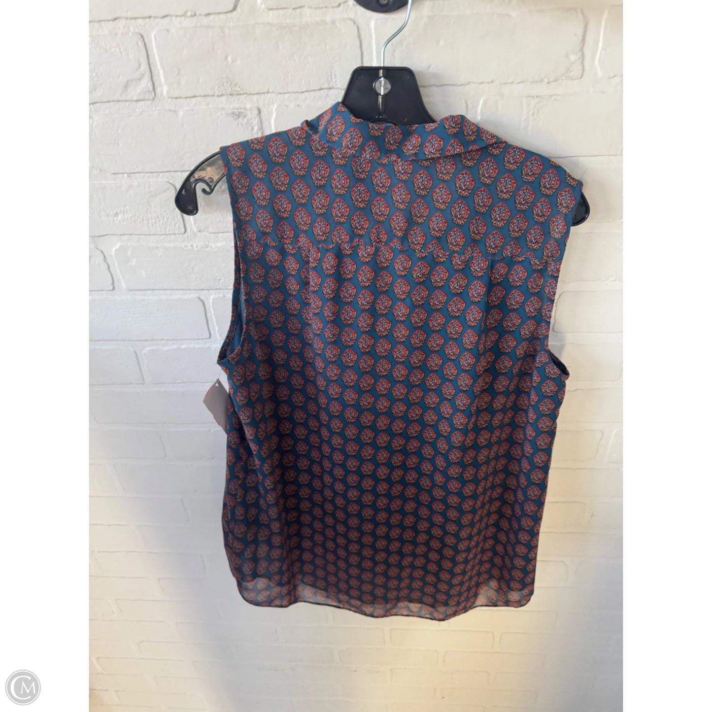 Top Long Sleeve By Cabi In Blue & Orange, Size: M