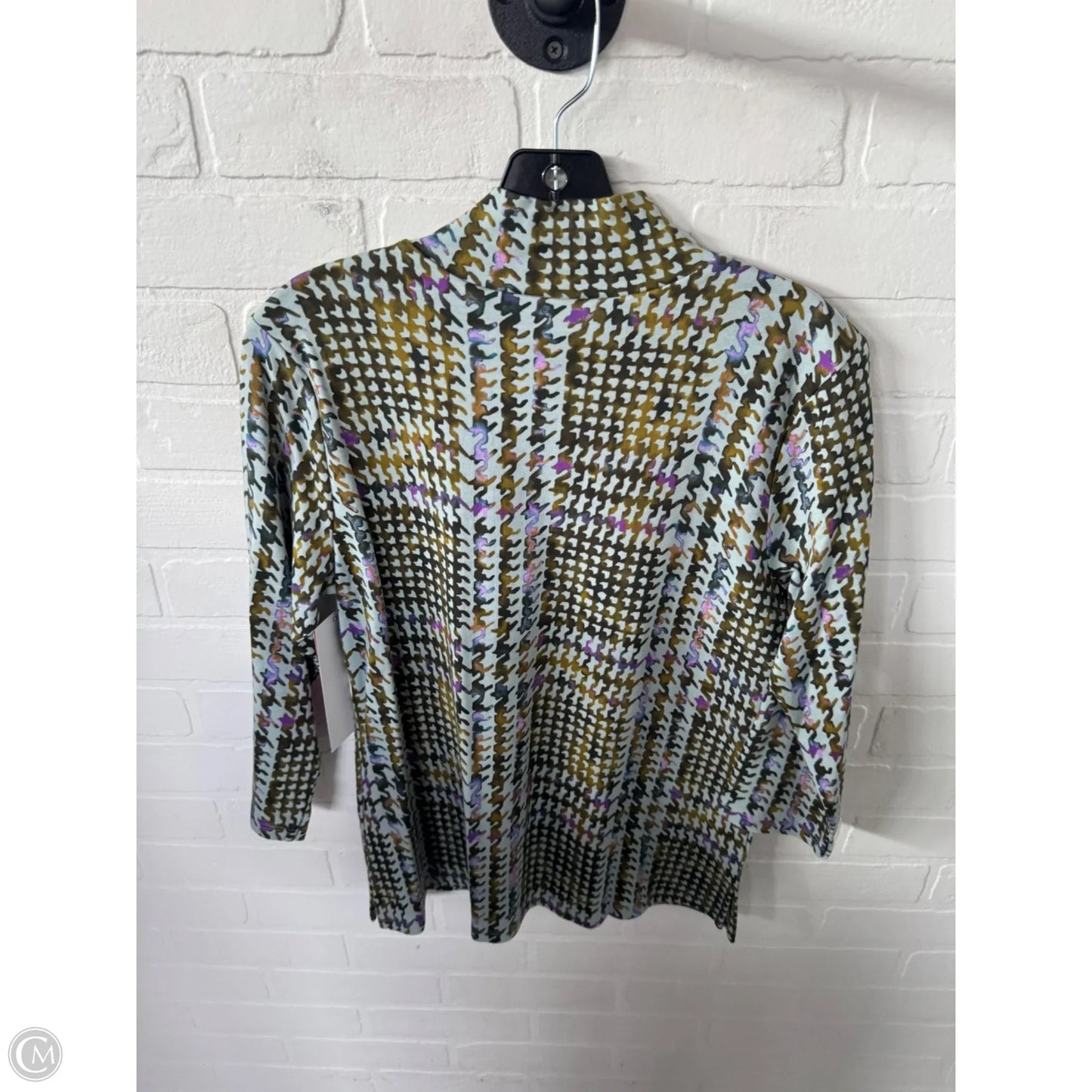 Top 3/4 Sleeve By Isaac Mizrahi Live Qvc In Blue & Green, Size: S